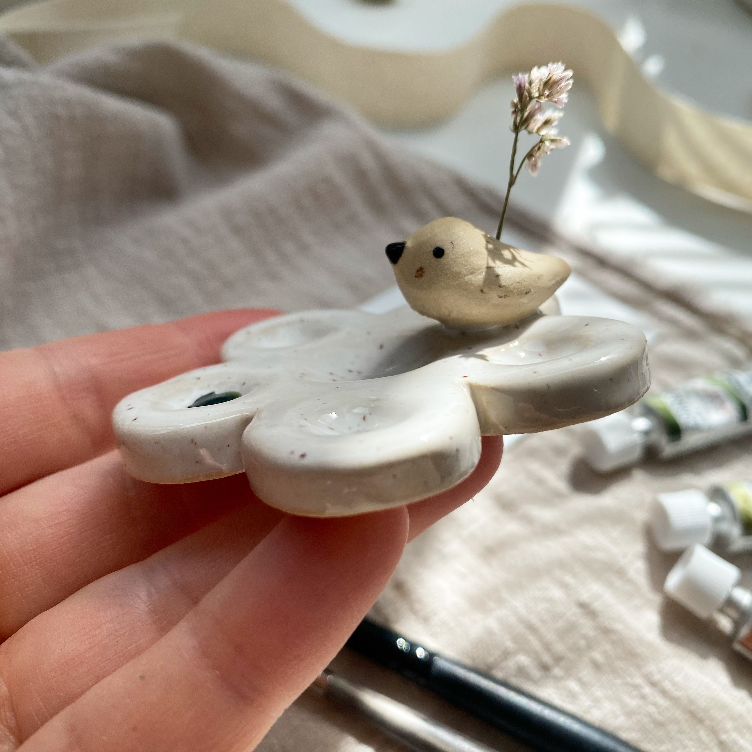 Mini-Mischpalette Blümchen mit Vögelchen