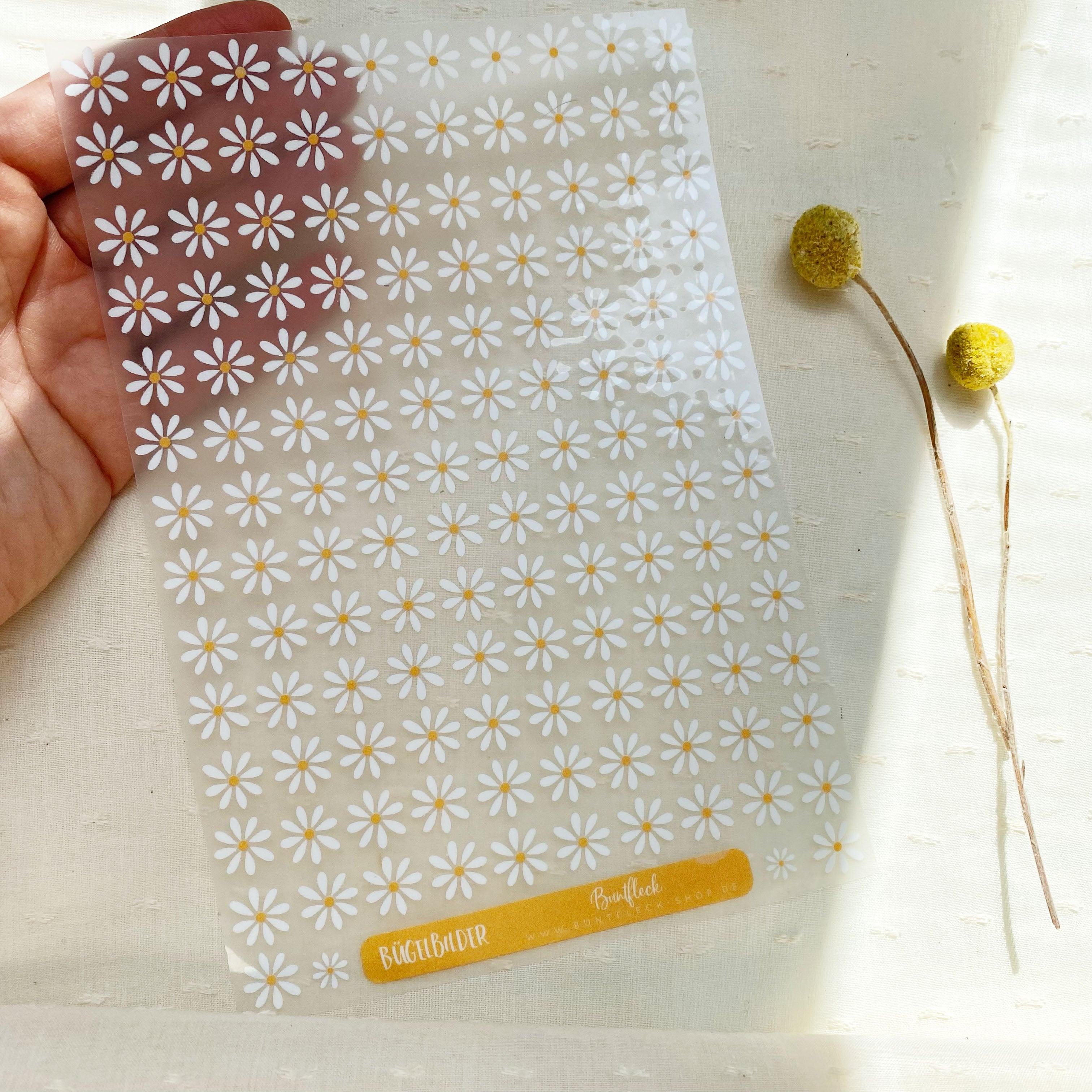 Bügelbilder kleine Gänseblümchen - Hot Peel / Iron on/ Applikationen /Muster