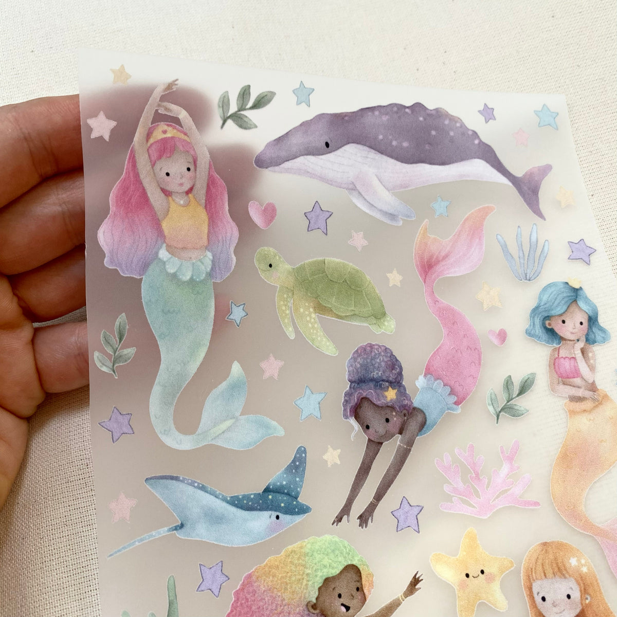 Bügelbilder kleine Meerjungfrauen / Mermaids - Cold Peel / Iron on/ Applikationen /Muster