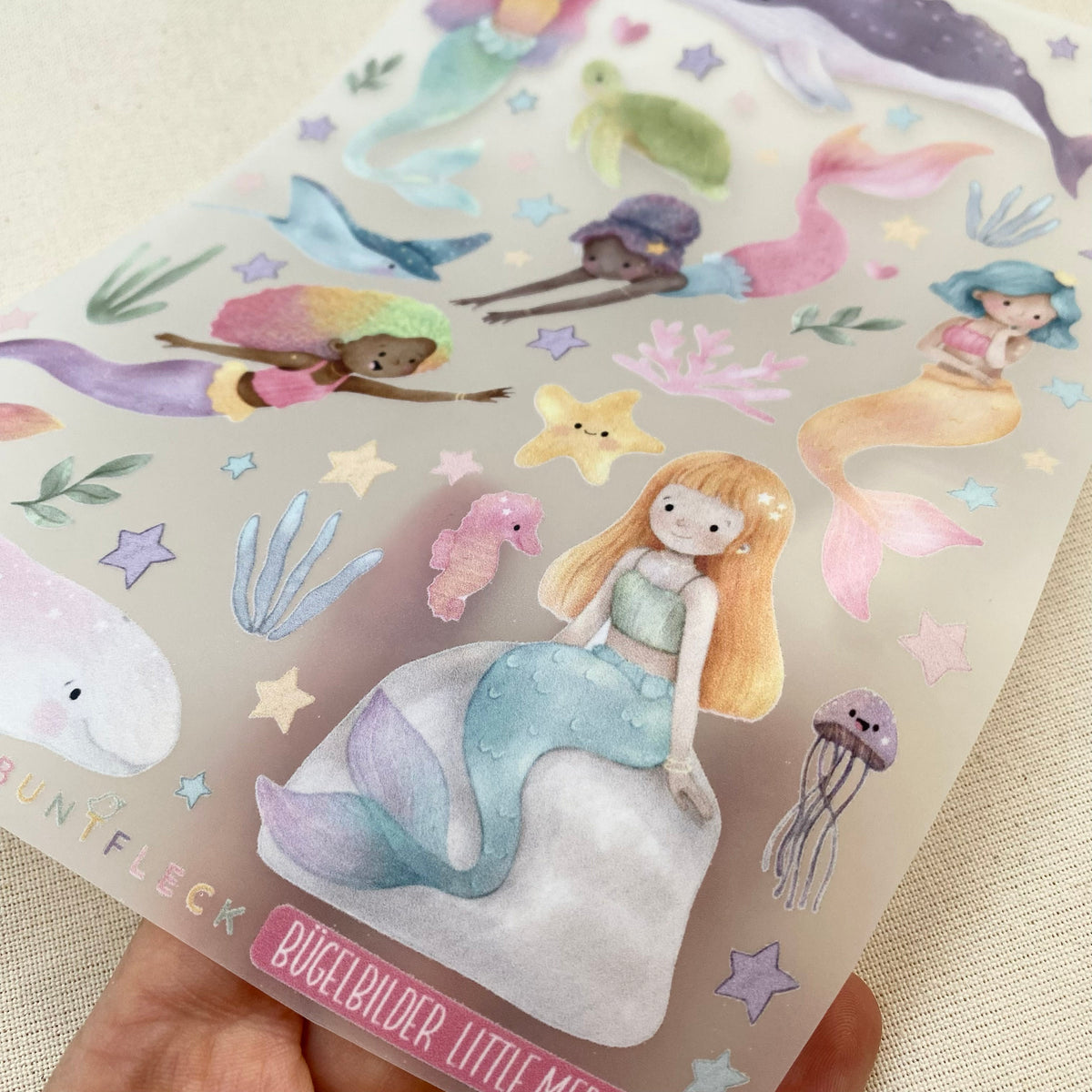 Bügelbilder kleine Meerjungfrauen / Mermaids - Cold Peel / Iron on/ Applikationen /Muster