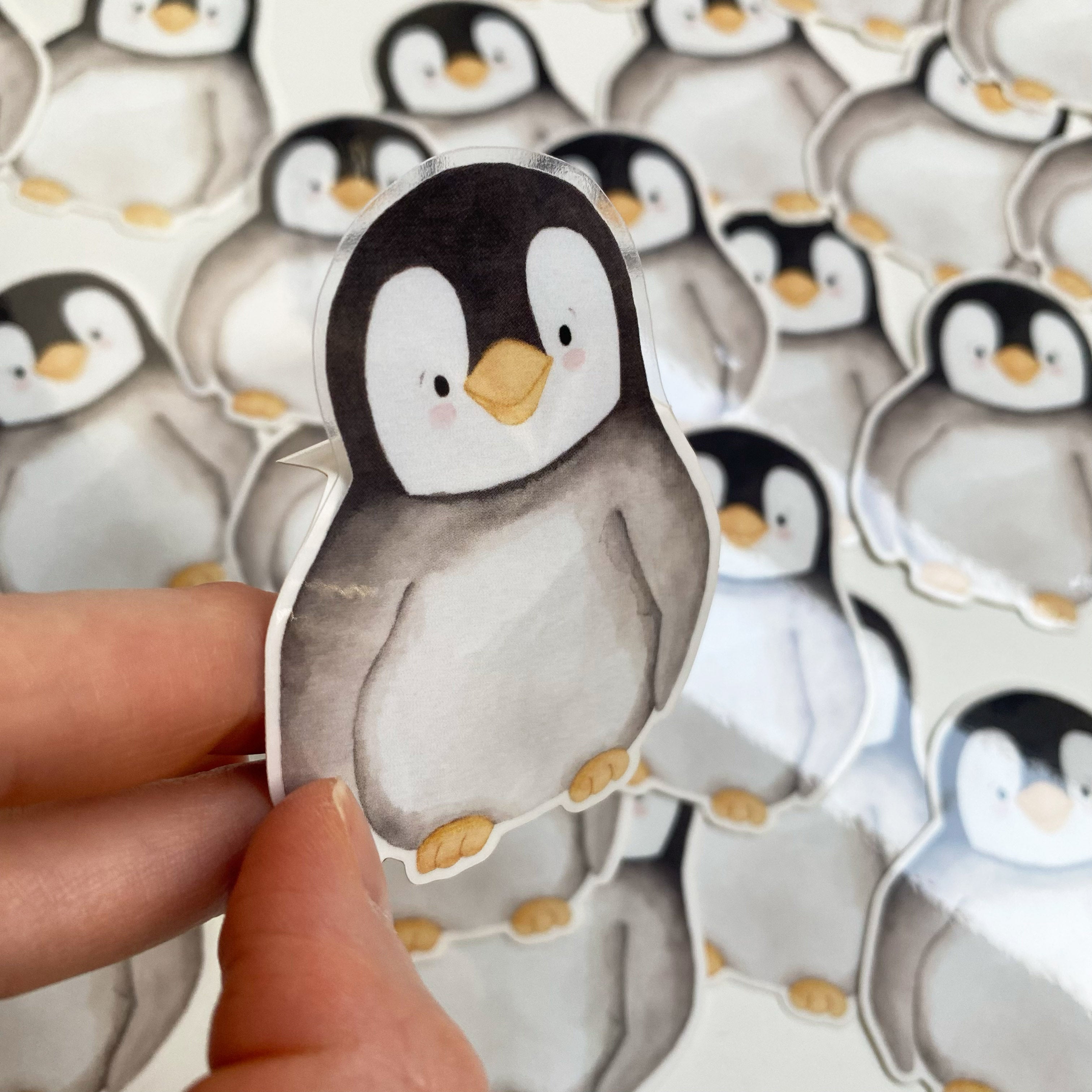 Vinyl sticker with transparent border - Penguin