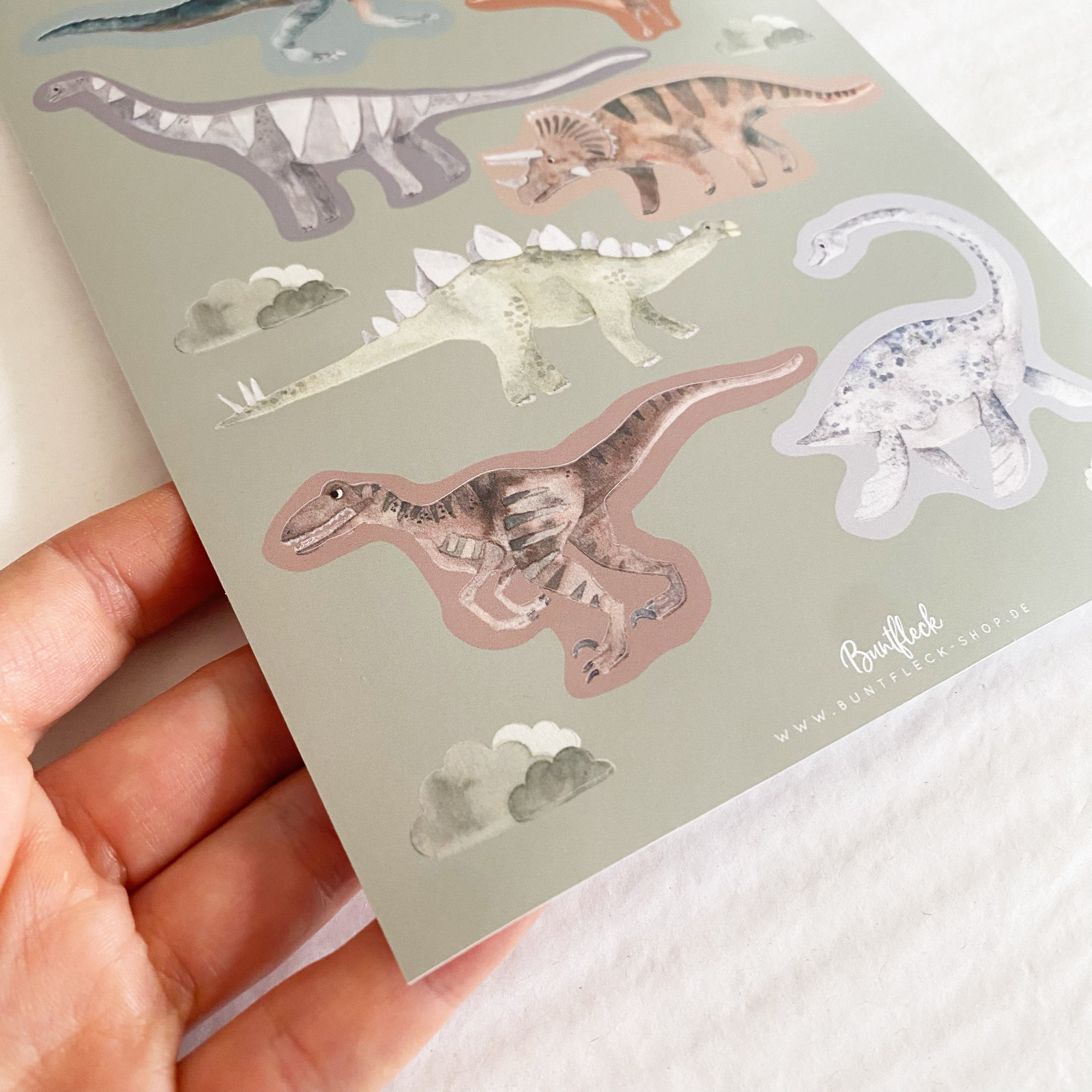 Mini ablösbare Aufkleber / Wandtattoos für Lichtschalter/Holzkisten & Zuckertüten - Dinos