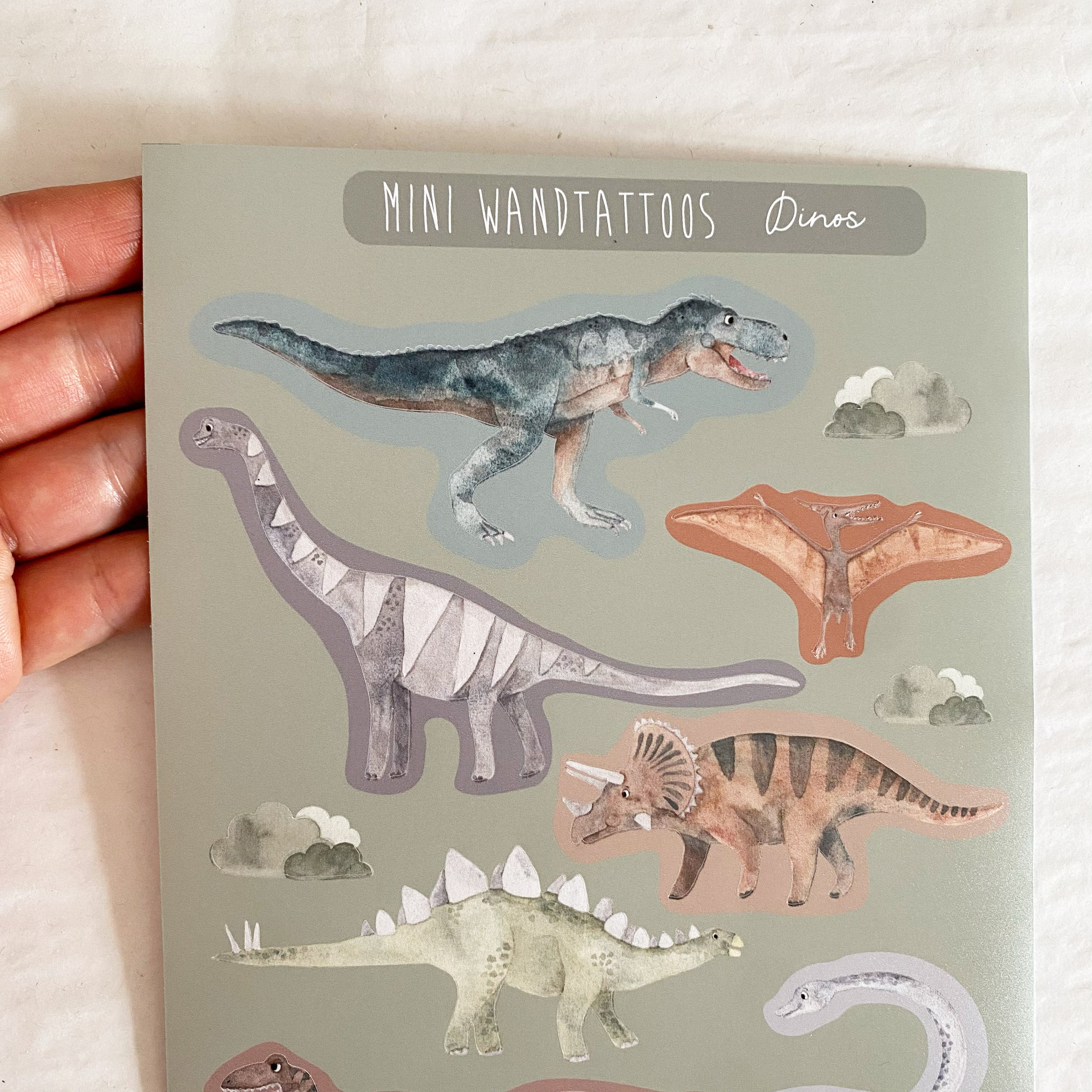 Mini ablösbare Aufkleber / Wandtattoos für Lichtschalter/Holzkisten & Zuckertüten - Dinos