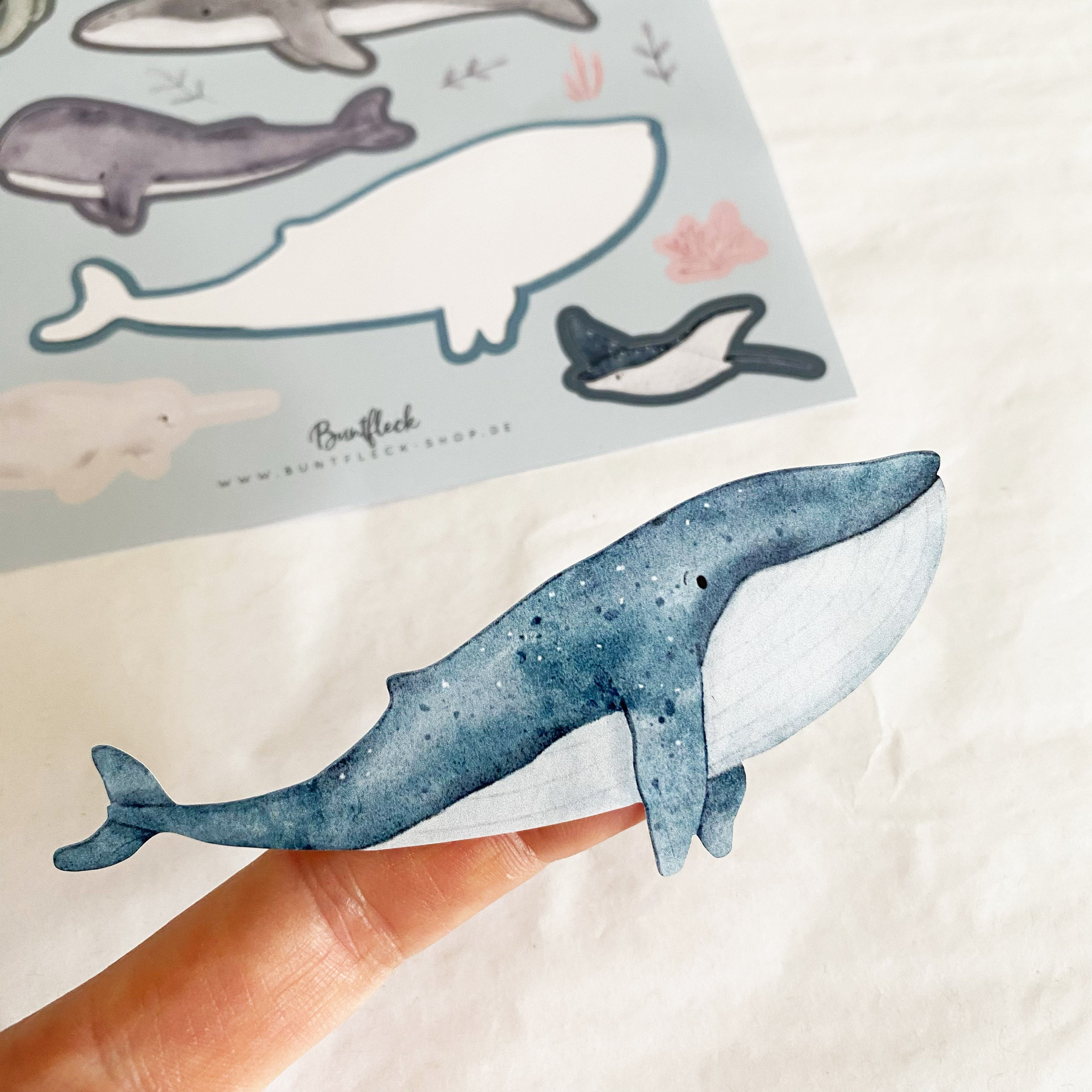 Mini ablösbare Aufkleber / Wandtattoos für Lichtschalter/Holzkisten & Zuckertüten - Meerestiere