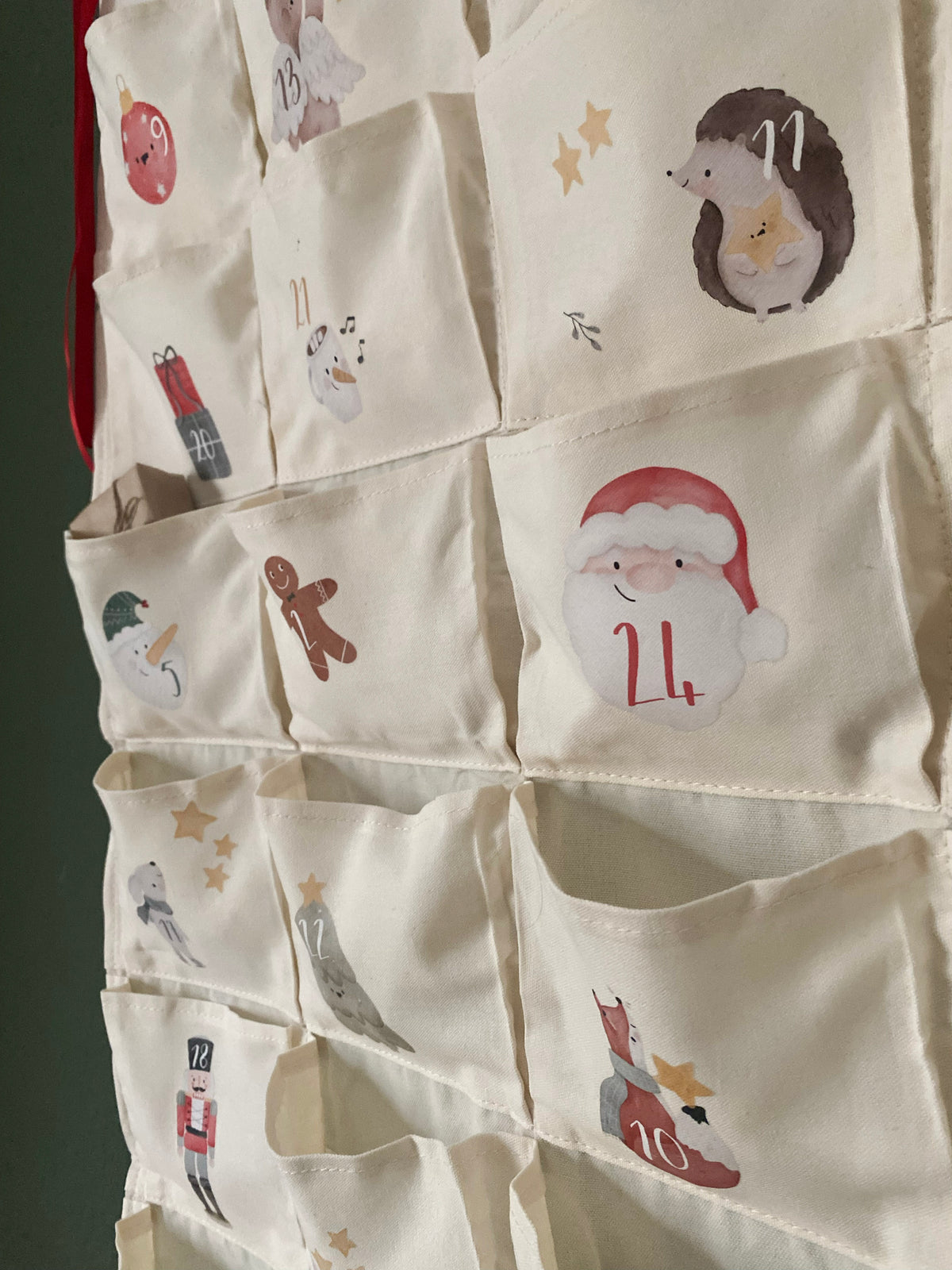 Adventskalender aus Stoff zum Selbstbefüllen & Selbstgestalten/ verschiedene Kombinationen /Blanko oder mit Bügelmotiven