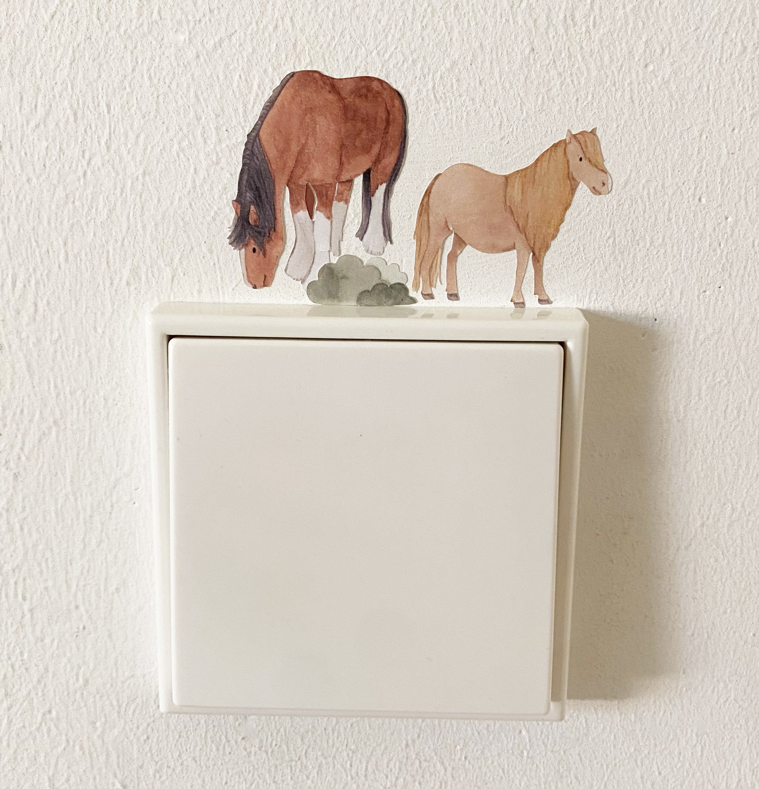 Mini ablösbare Aufkleber / Wandtattoos für Lichtschalter/Holzkisten & Zuckertüten - Pferde
