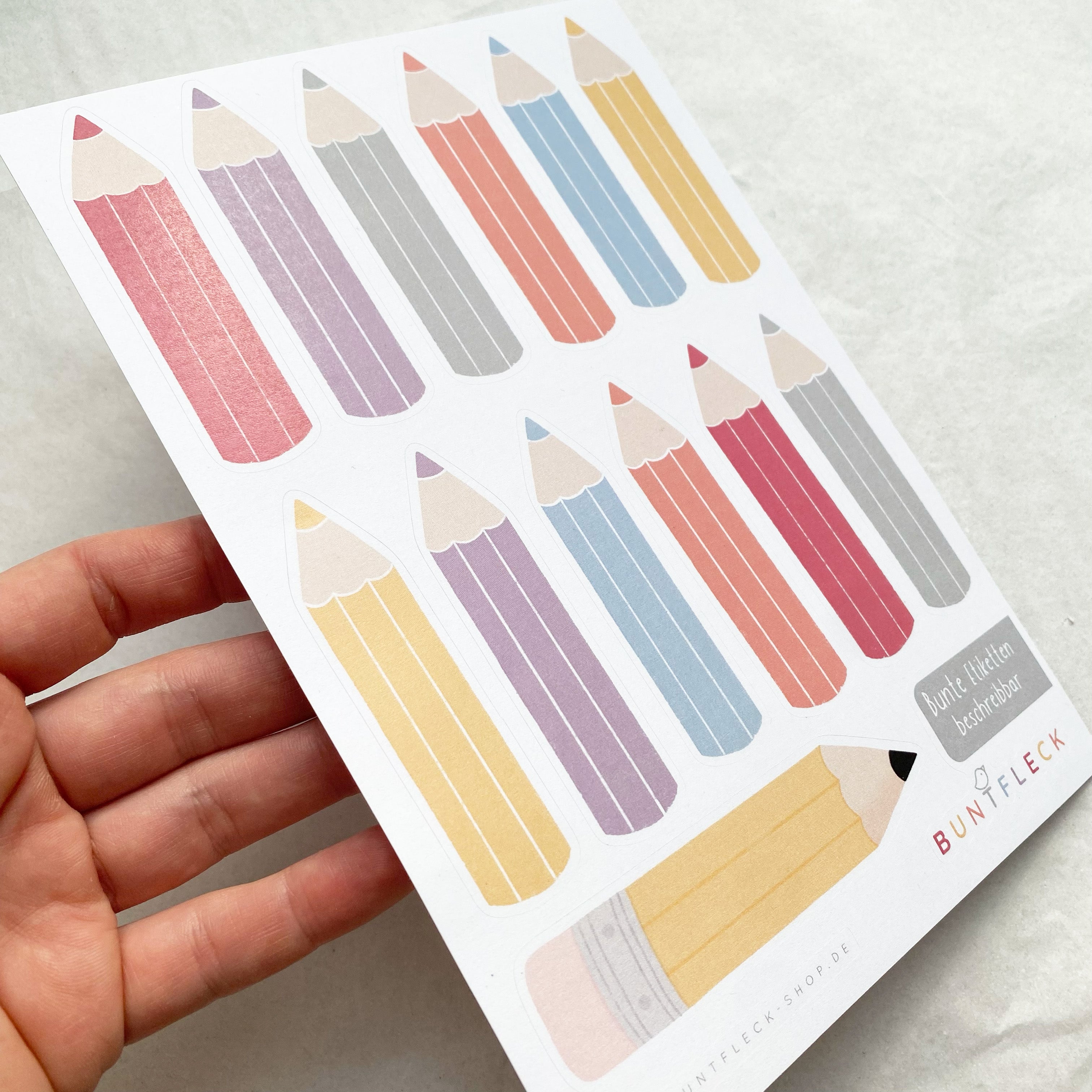 Etiketten/Aufkleber/Schulanfang/selbst beschriften/beschreibbar - Buntstifte