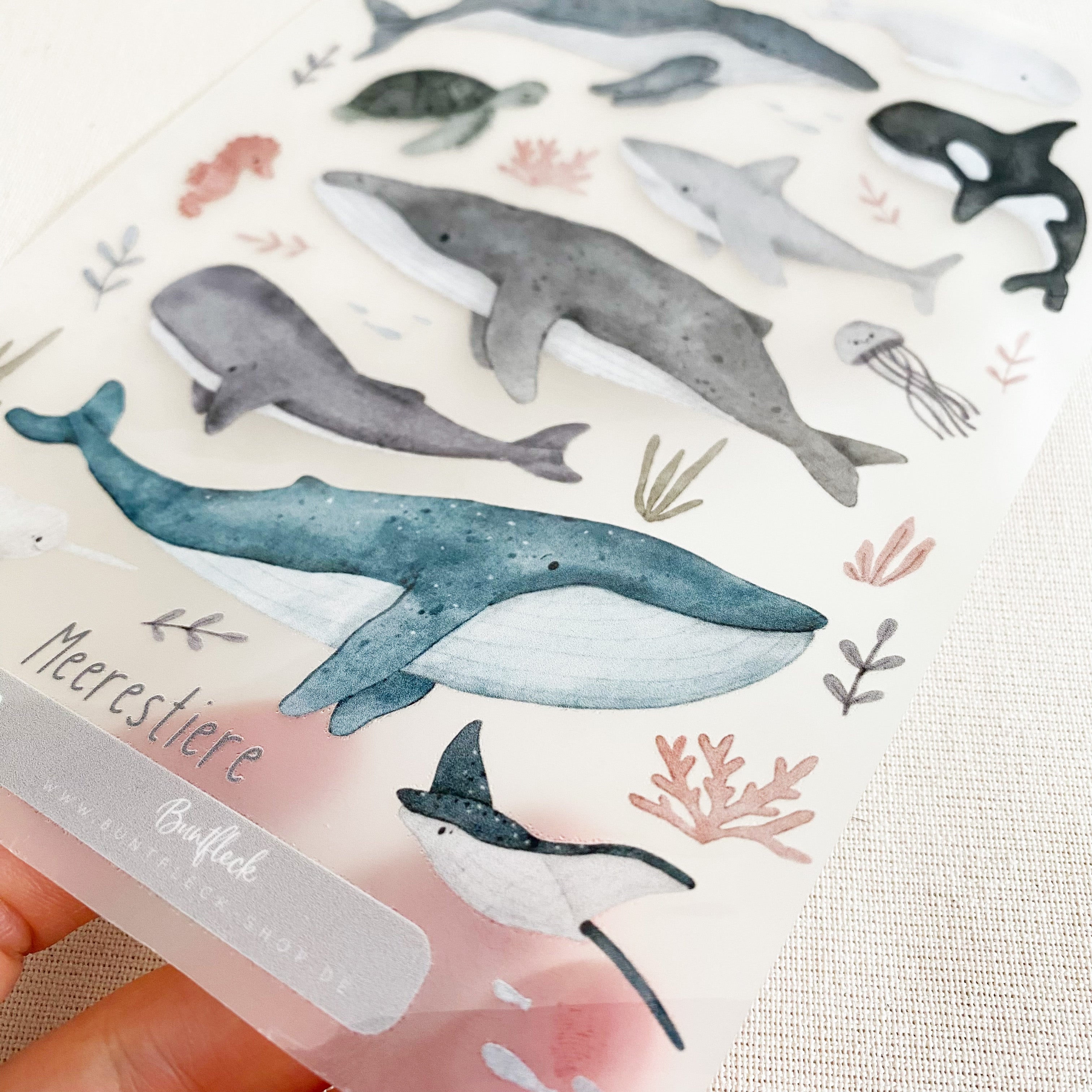 Iron-on transfers cute sea creatures - Hot Peel / Iron on/ Applications