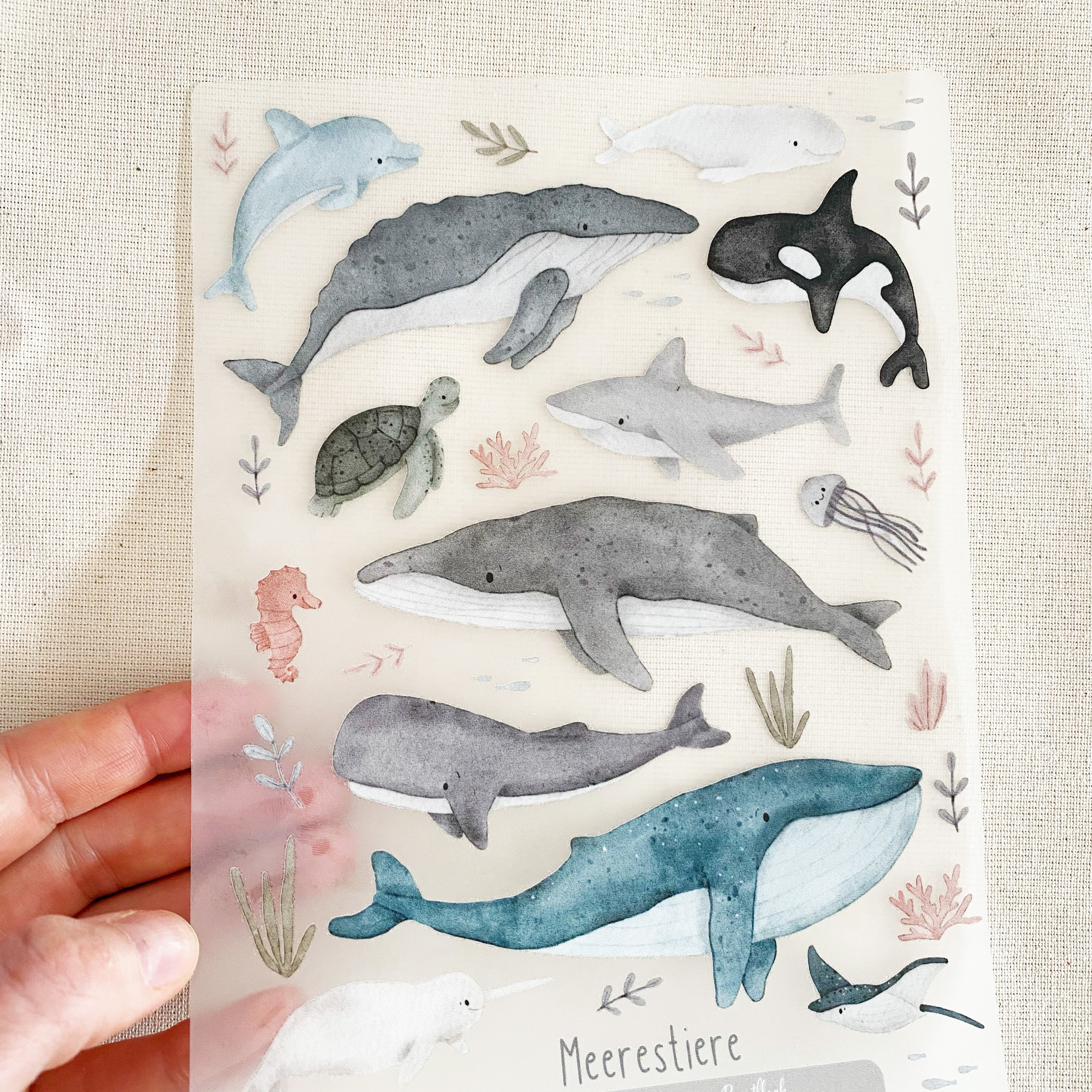 Iron-on transfers cute sea creatures - Hot Peel / Iron on/ Applications