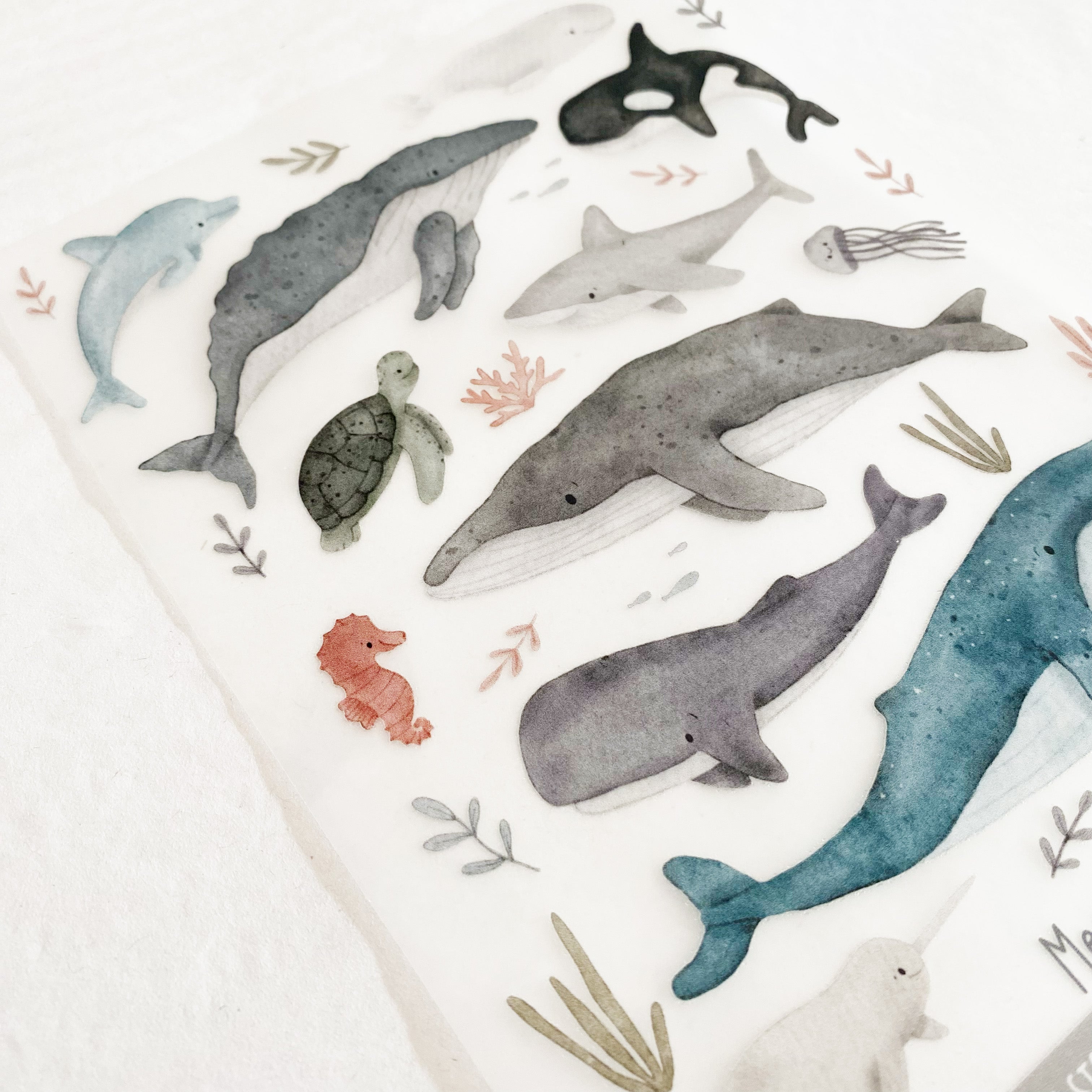 Iron-on transfers cute sea creatures - Hot Peel / Iron on/ Applications