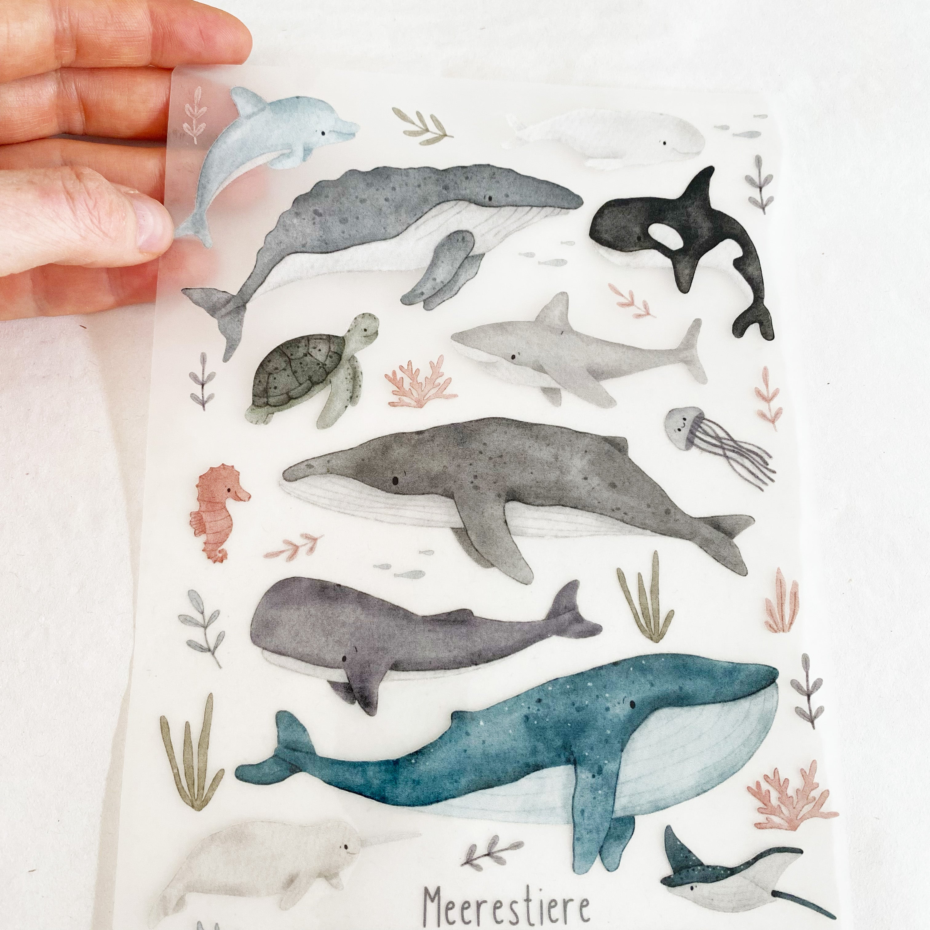 Iron-on transfers cute sea creatures - Hot Peel / Iron on/ Applications