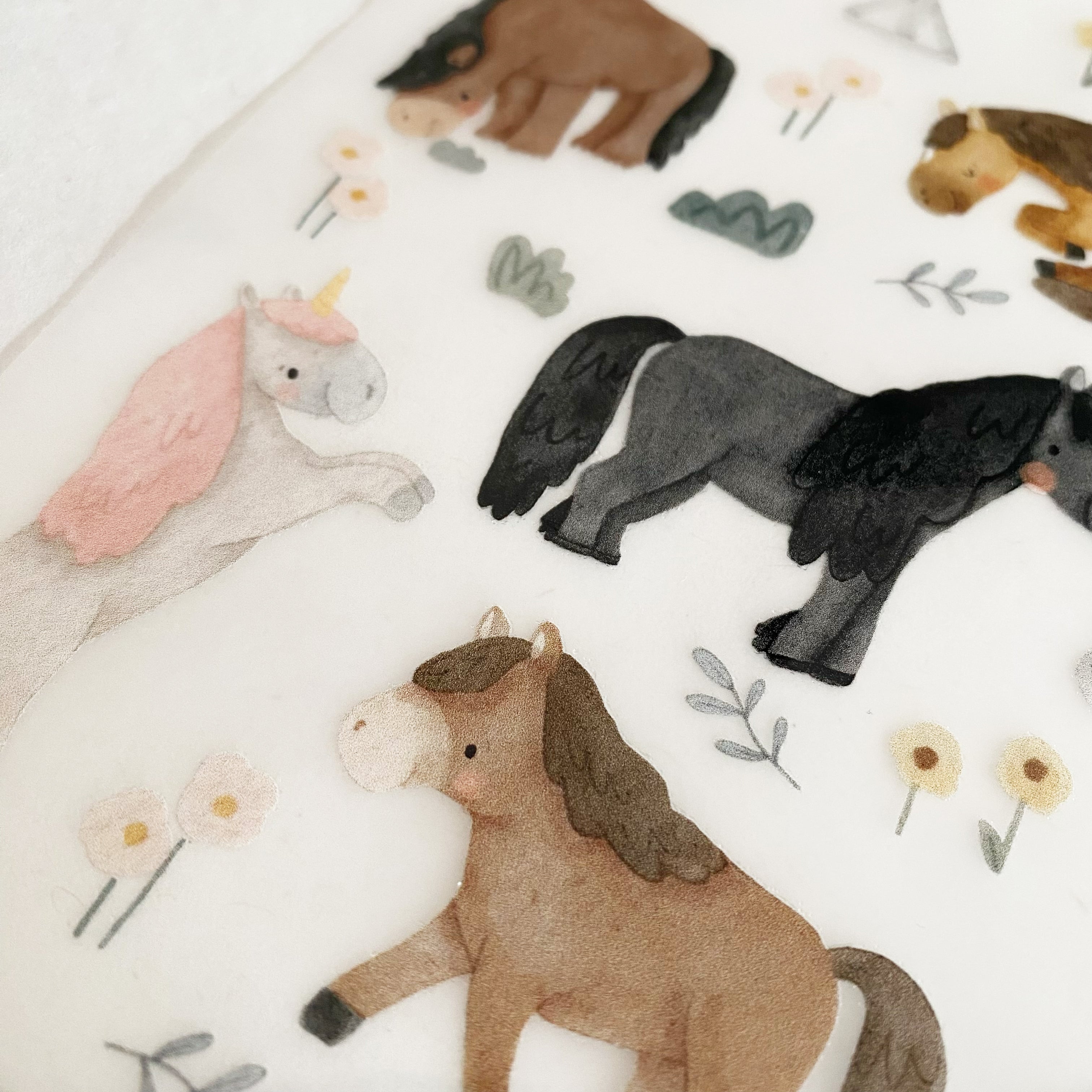 Bügelbilder mit süßen Pferden - Hot Peel / Iron on/ Applikationen