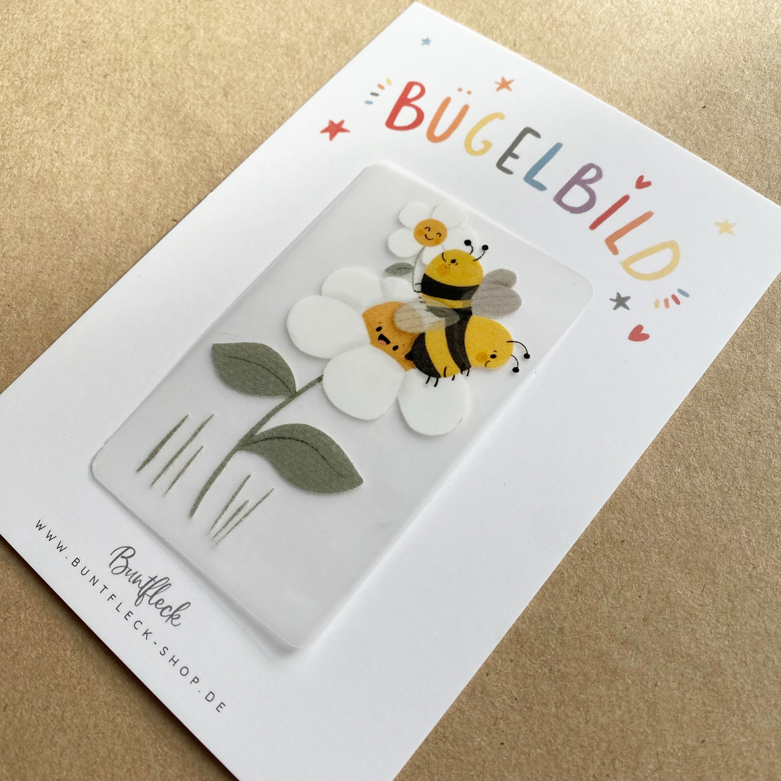 Mini iron-on transfers - set of daisies + bees