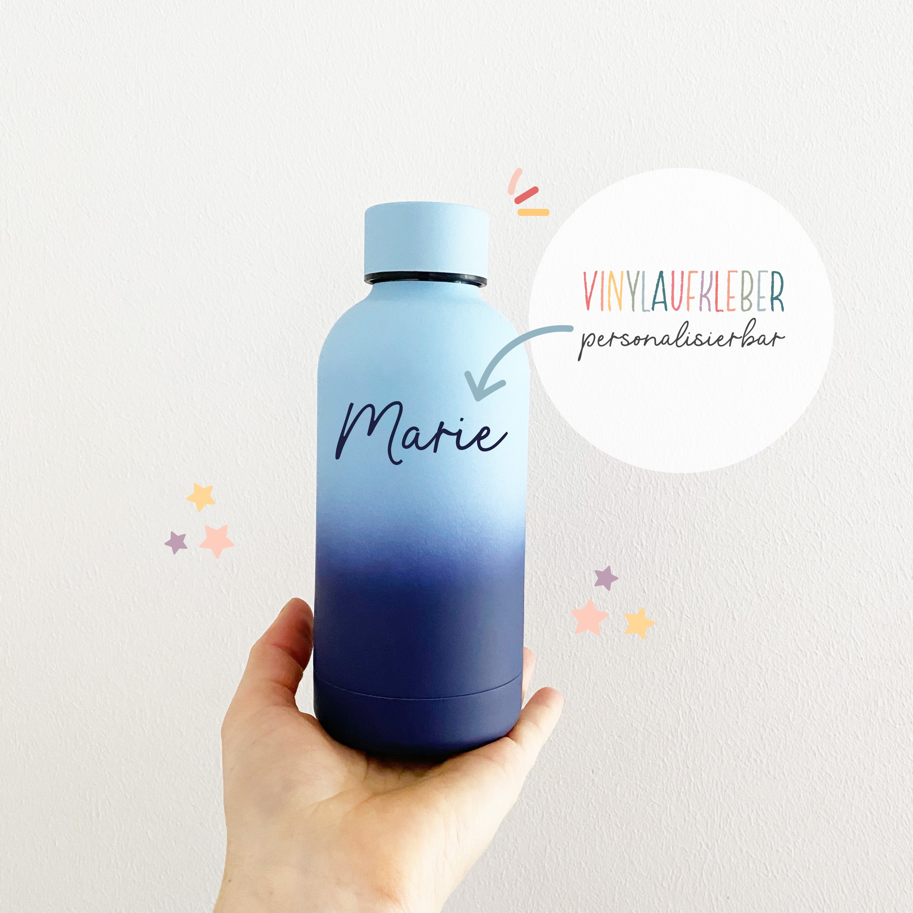Personalisierter Name - aus Vinyl für die Brotdose oder die Trinkflasche