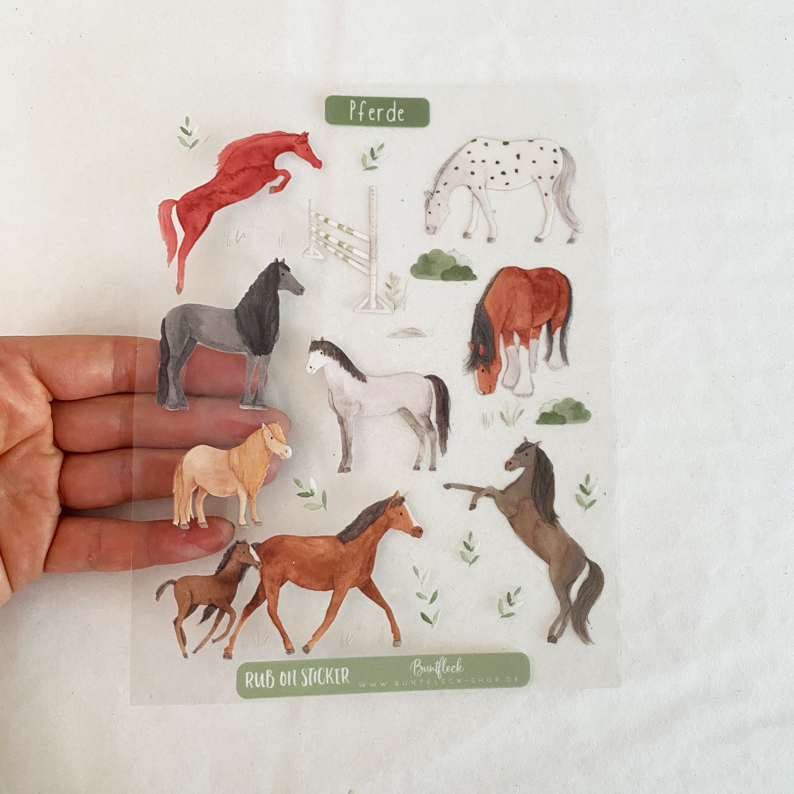 RANDLOSE Aufkleber / Sticker / Rub on Sticker - Pferde