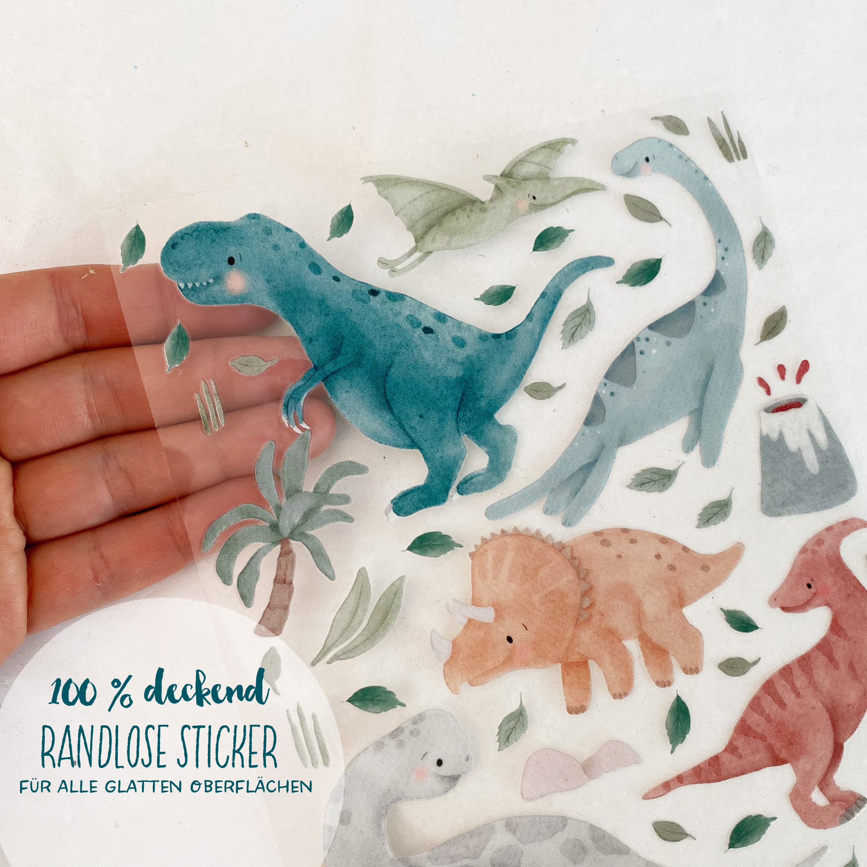 RANDLOSE Aufkleber / Sticker / Rub on Sticker - cute Dinos