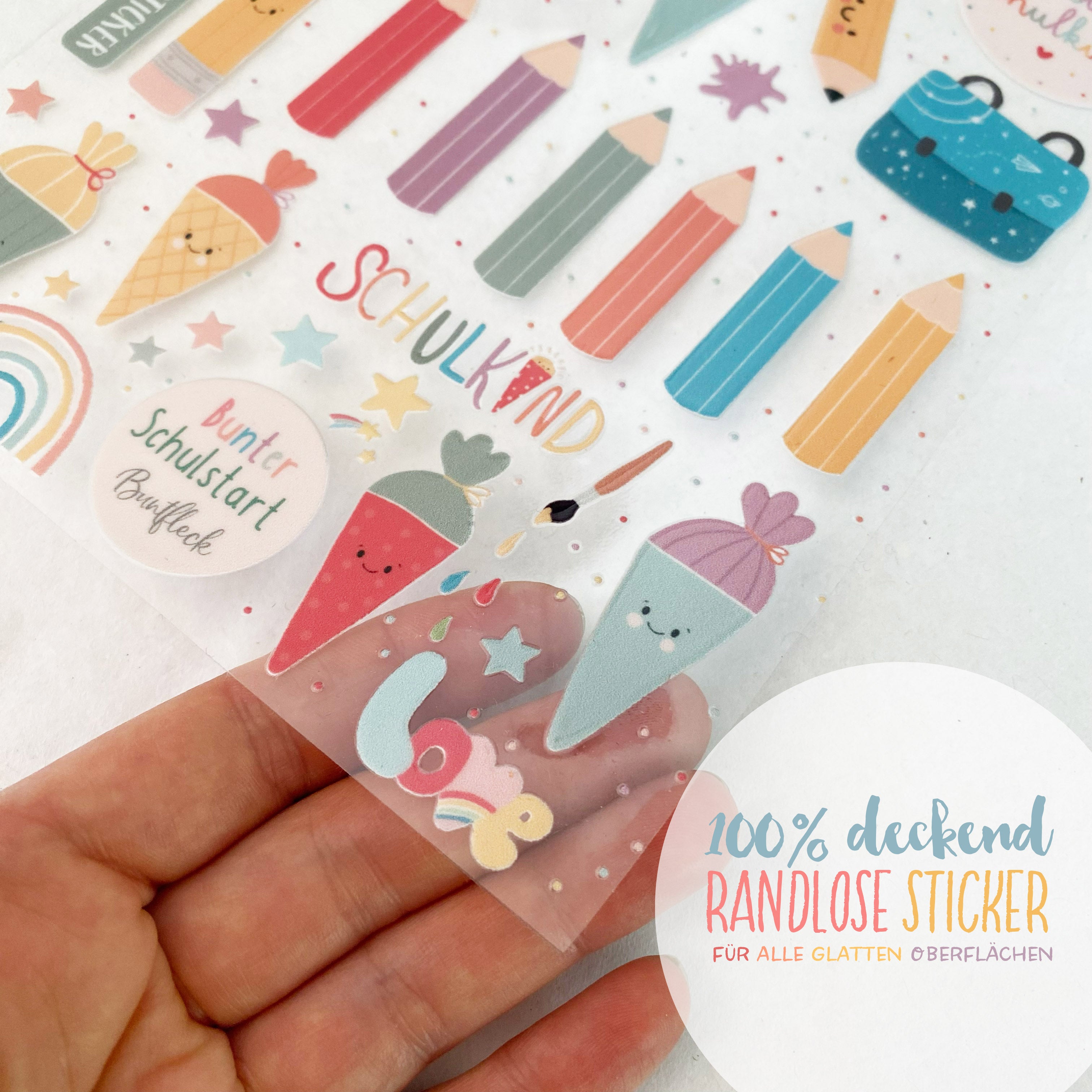 RANDLOSE Aufkleber / Sticker / Rub on Sticker - Schulanfang