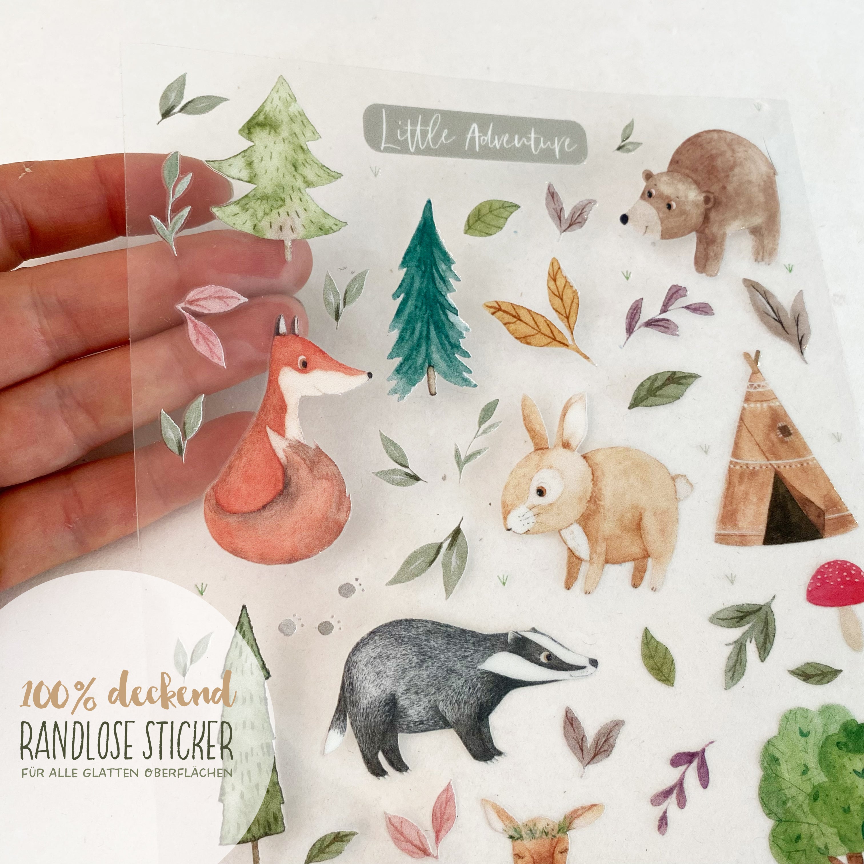 RANDLOSE Aufkleber / Sticker / Rub on Sticker - Waldtiere