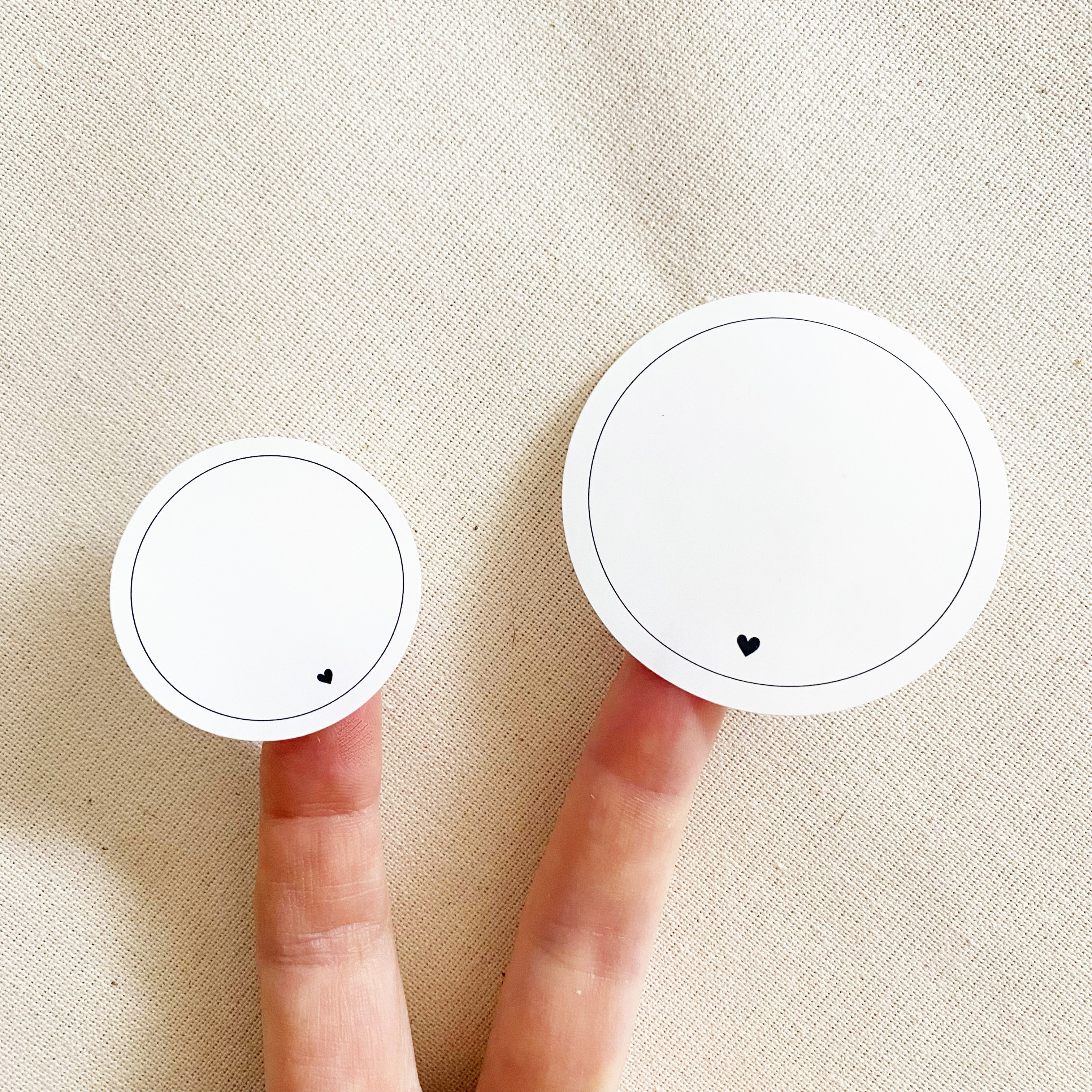 Labels/stickers for self-labeling - round