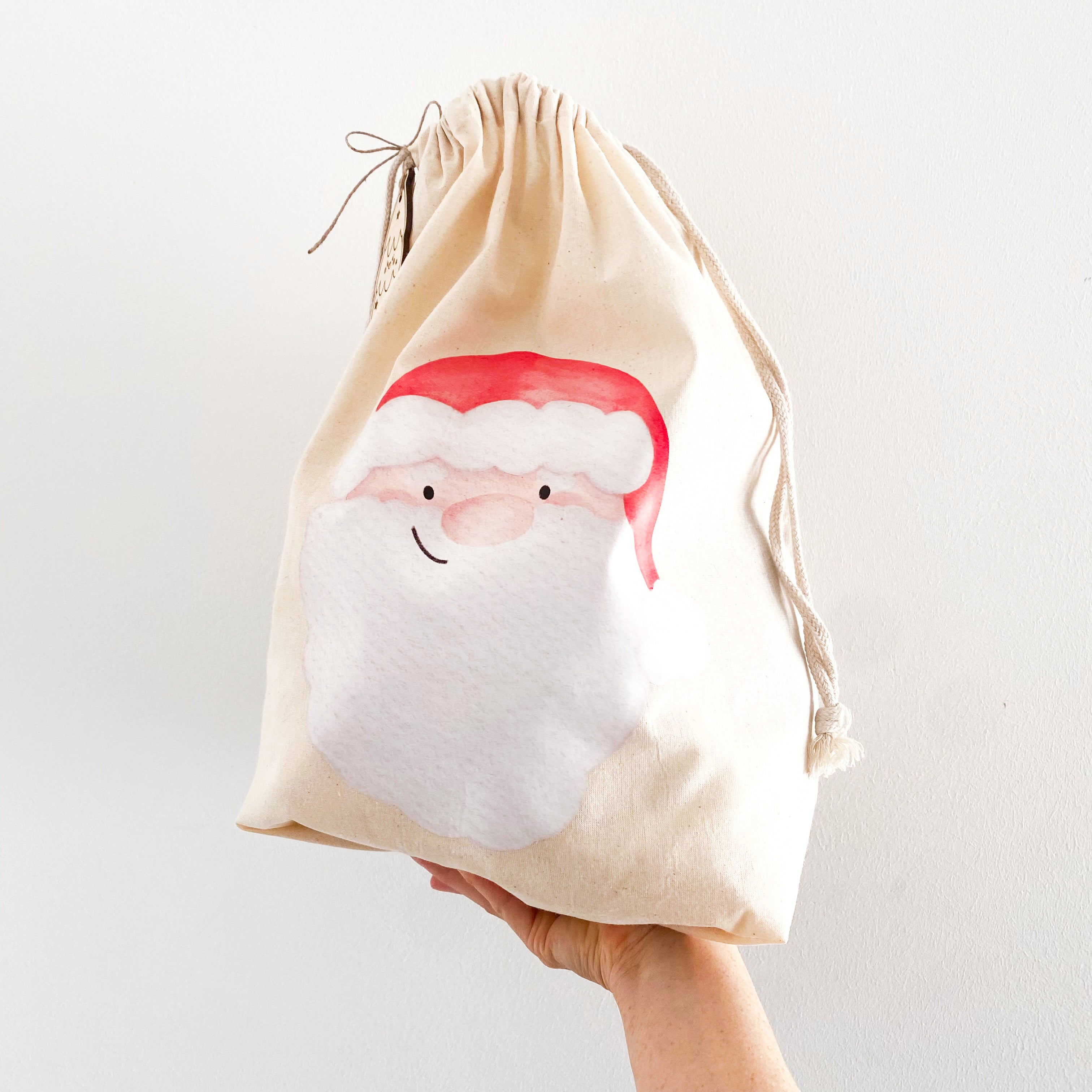 Großer Weihnachtssack mit Anhänger in 40x50cm/ Nikolausstiefel /Geschenkbeutel zu Weihnachten - Santa