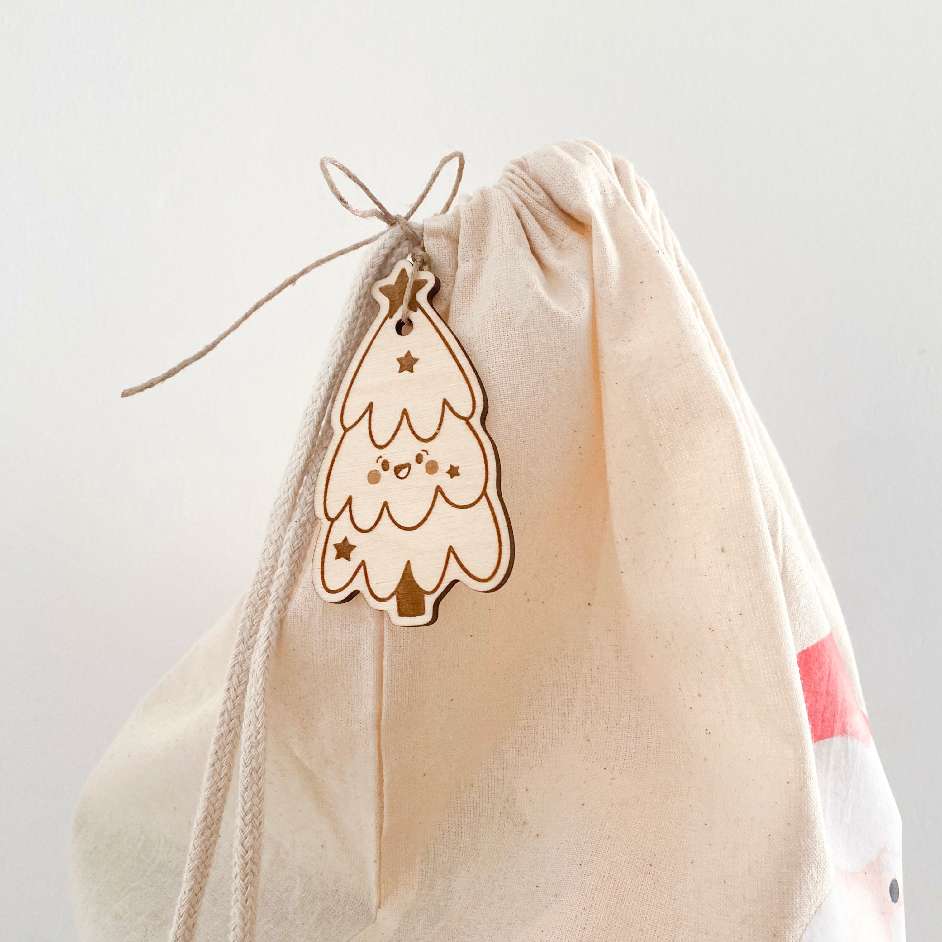 Großer Weihnachtssack mit Anhänger in 40x50cm/ Nikolausstiefel /Geschenkbeutel zu Weihnachten - Santa