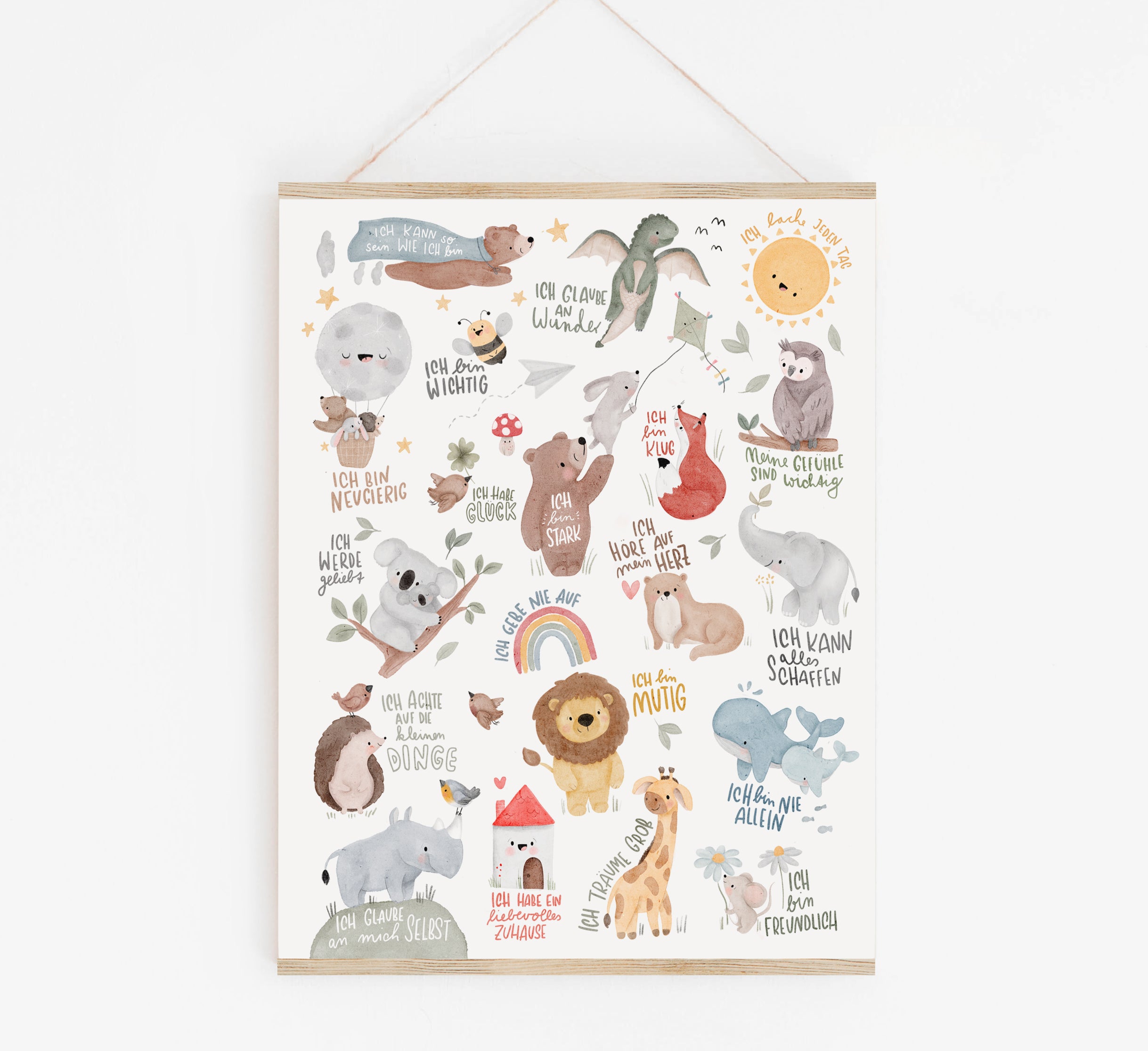 Poster/Kunstdruck/Affirmationen/Motivation/Schulanfang - Glaube an Wunder