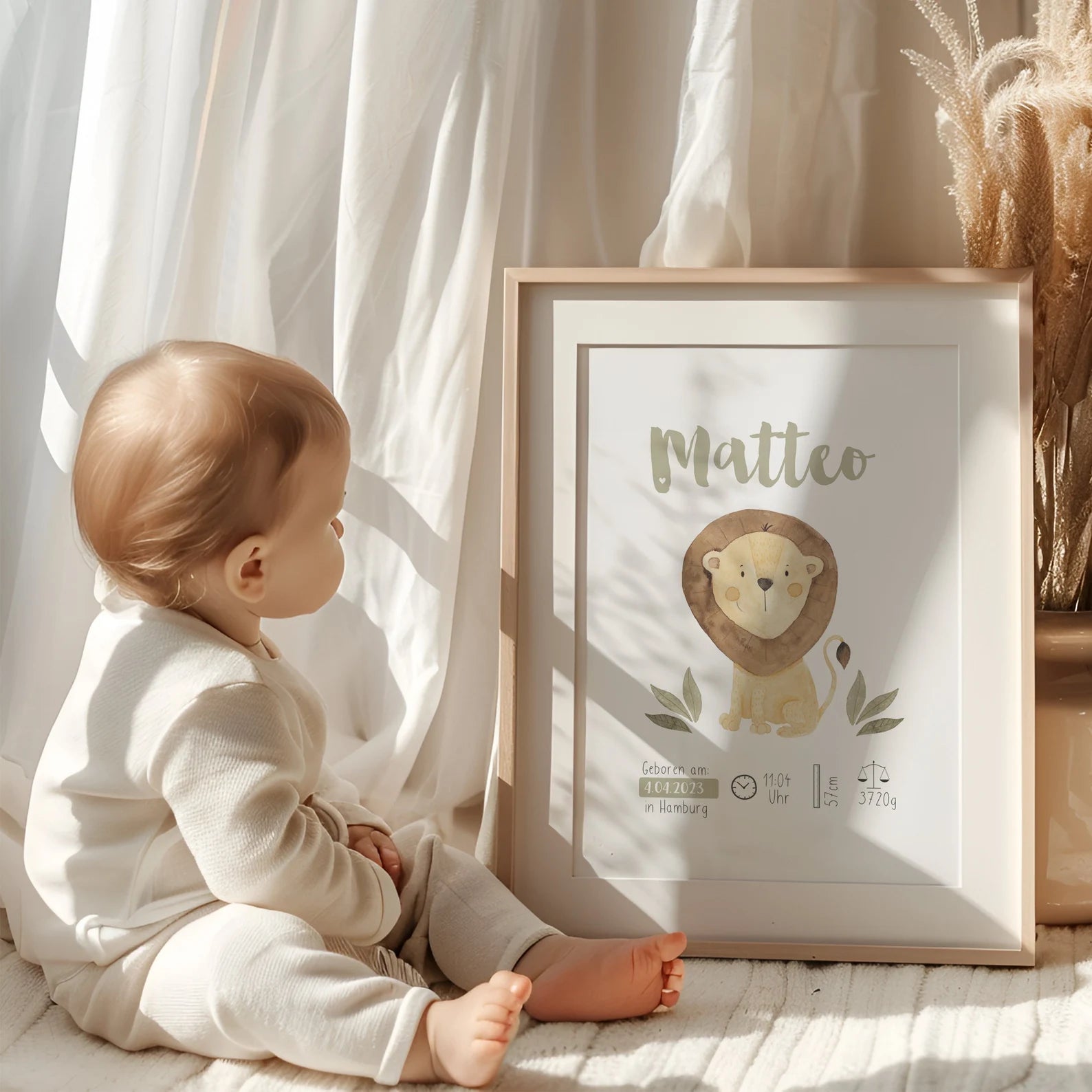 Geburtsbild/Poster/Print/Taufe/Geburt - Löwe Lui