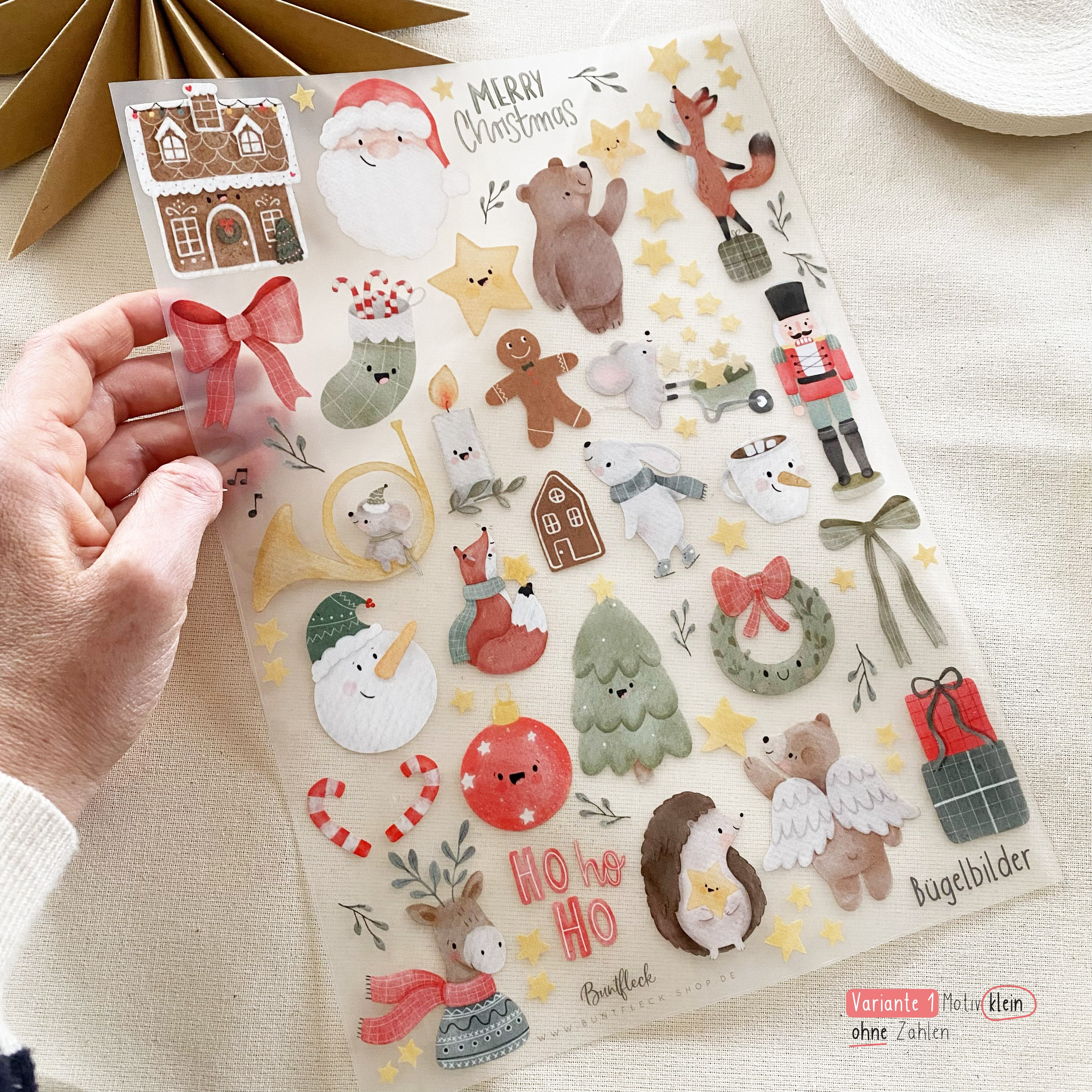 Mini iron-on patches - Advent calendar motifs / to iron on / Christmas motifs / DIY Advent calendar / with and without numbers