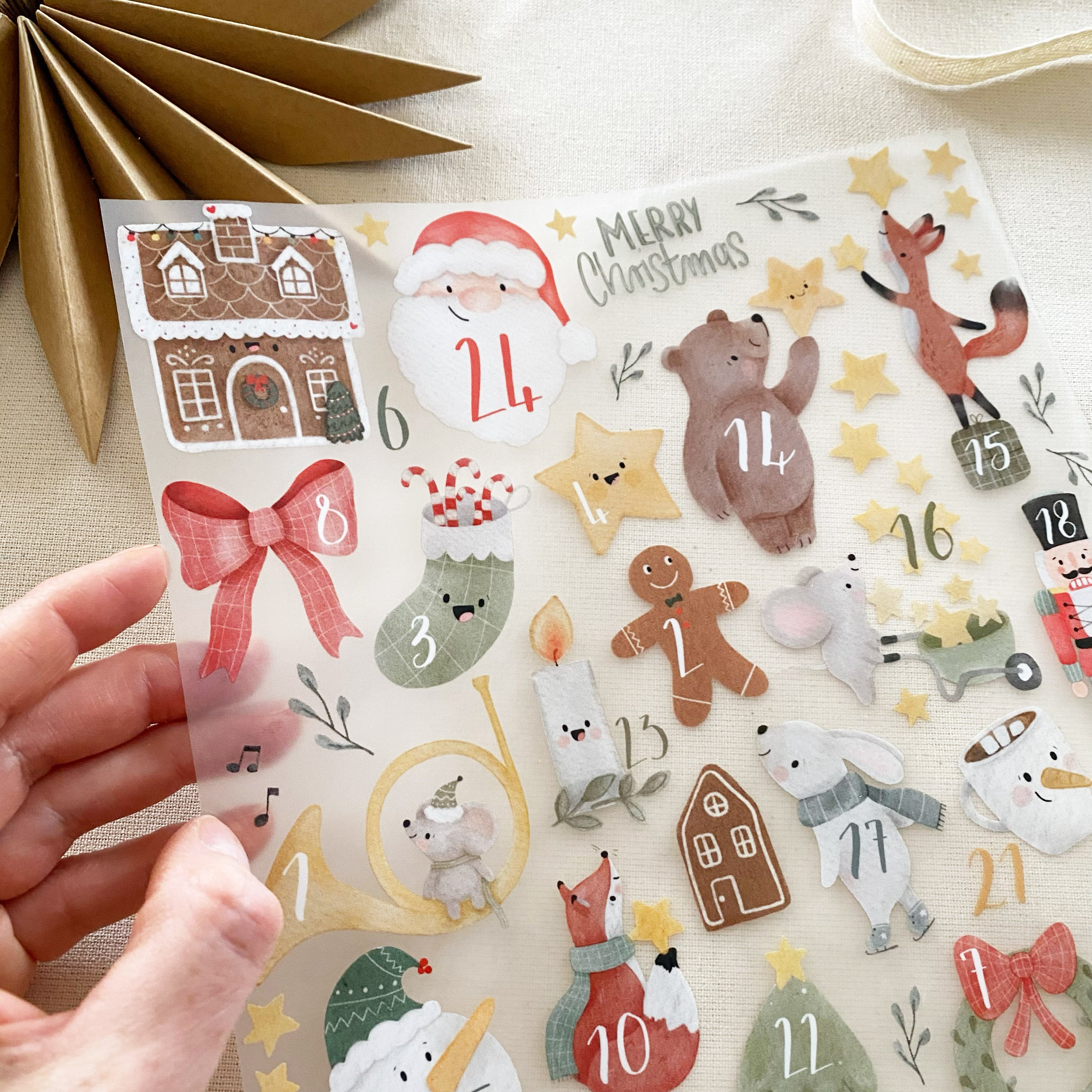 Bügelbilder - Adventskalender Motive / zum "aufbügeln" / Weihnachtsmotive / DIY Adevntskalender / mit und ohne Zahlen