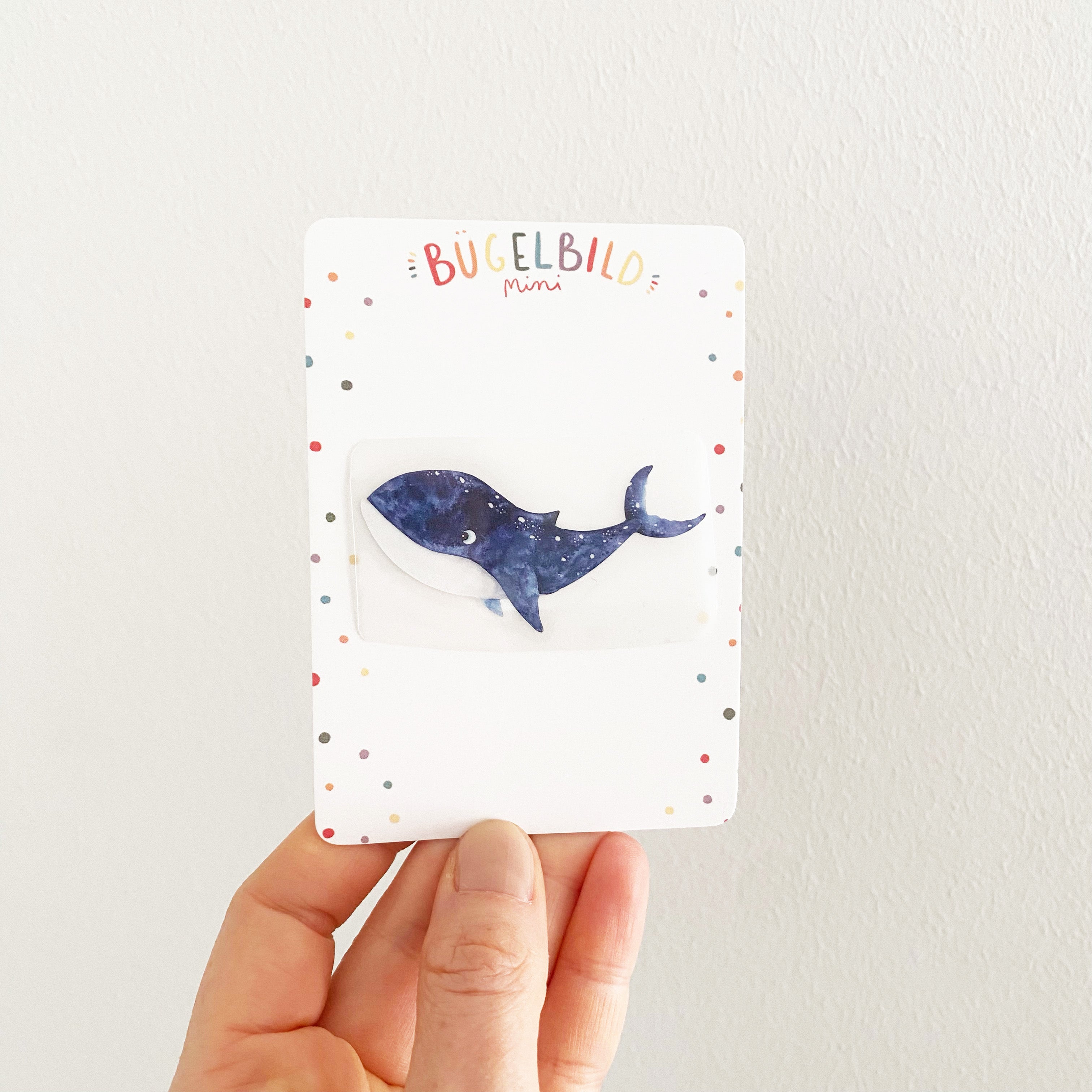 Mini iron-on transfers - whale