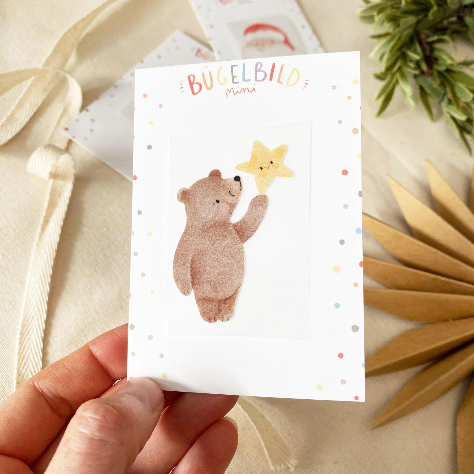 Mini Bügelbilder - Bärchen mit Stern