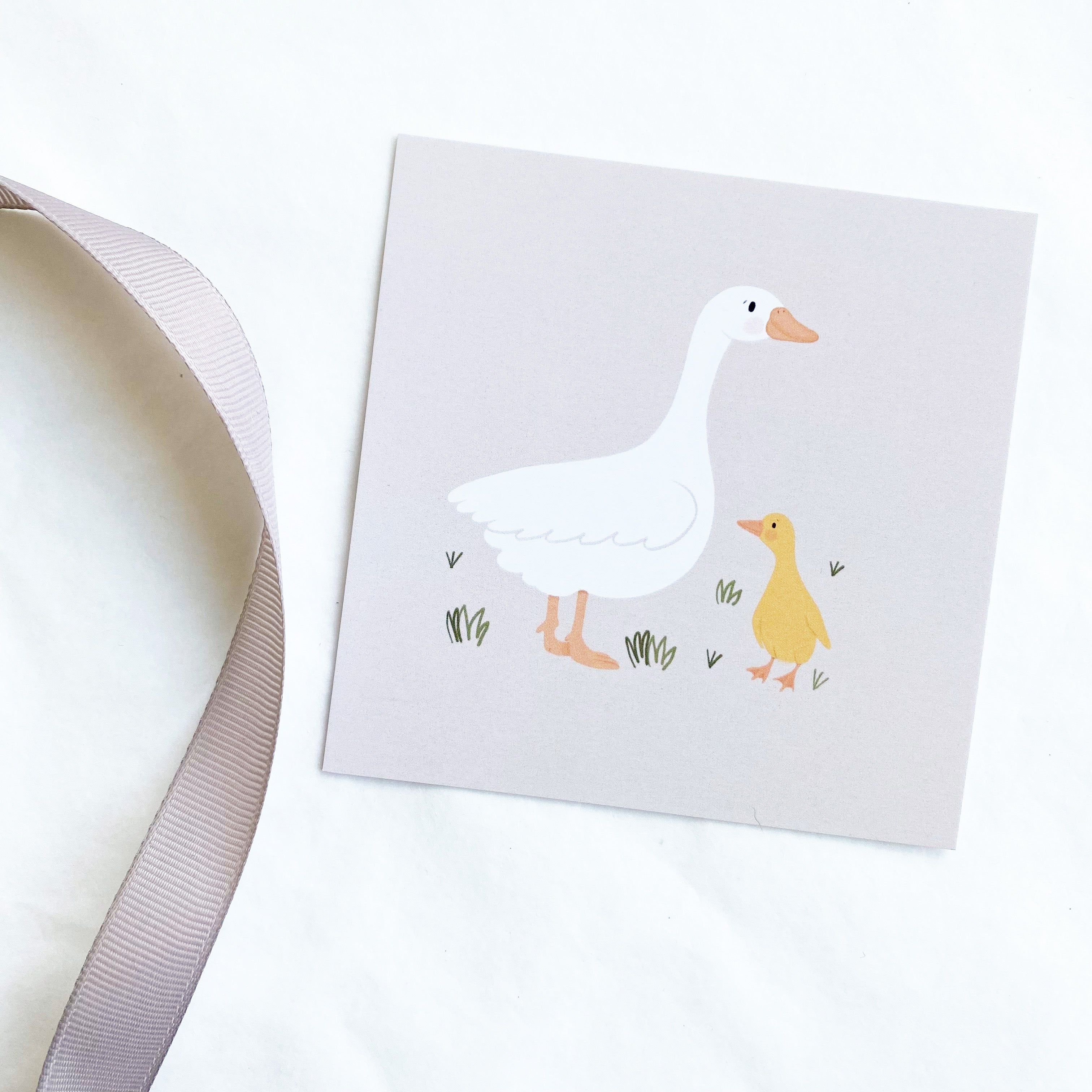 Card/Postcard square - Mother goose with baby