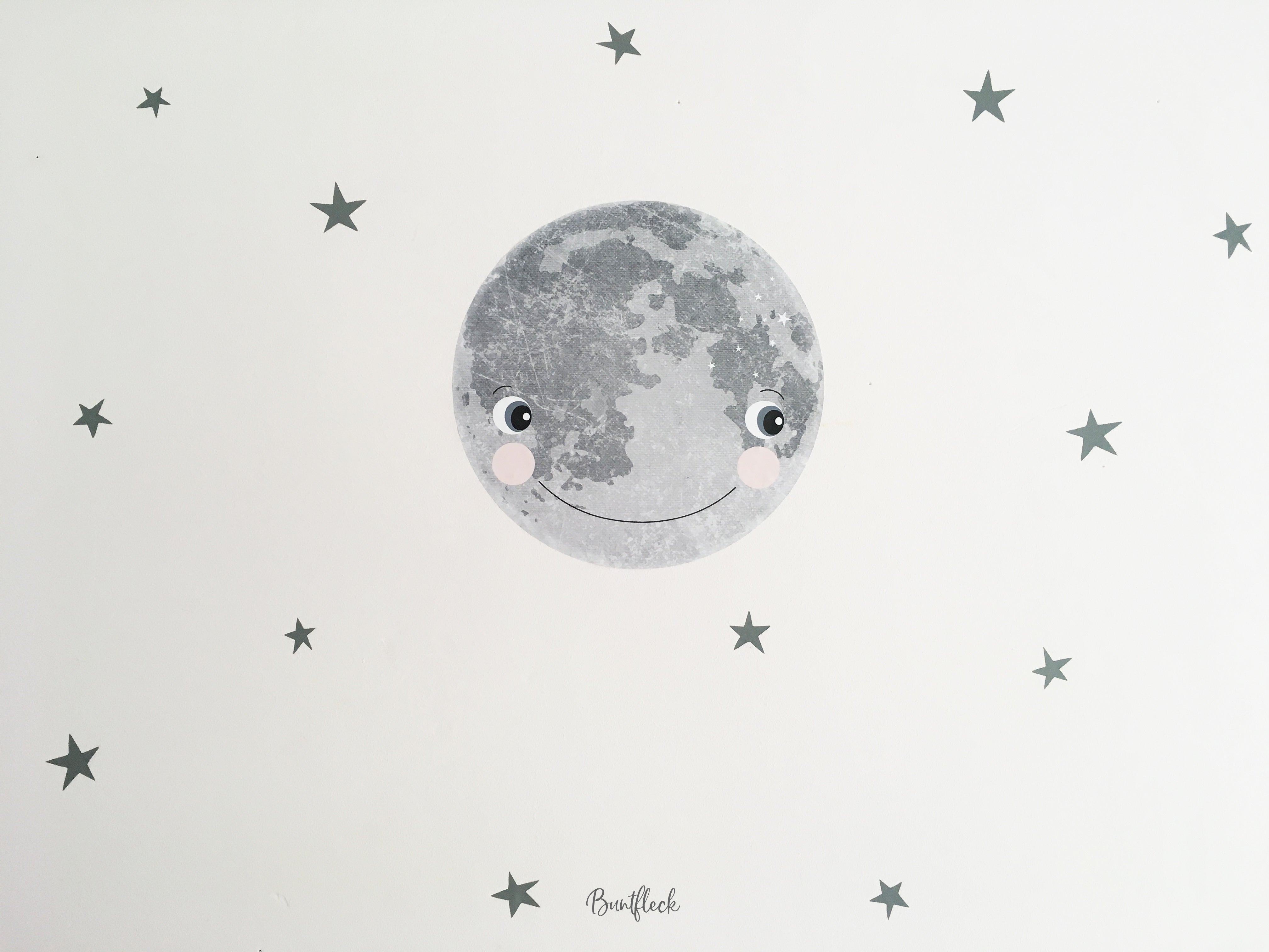 Wall sticker / furniture sticker - small moon with stars