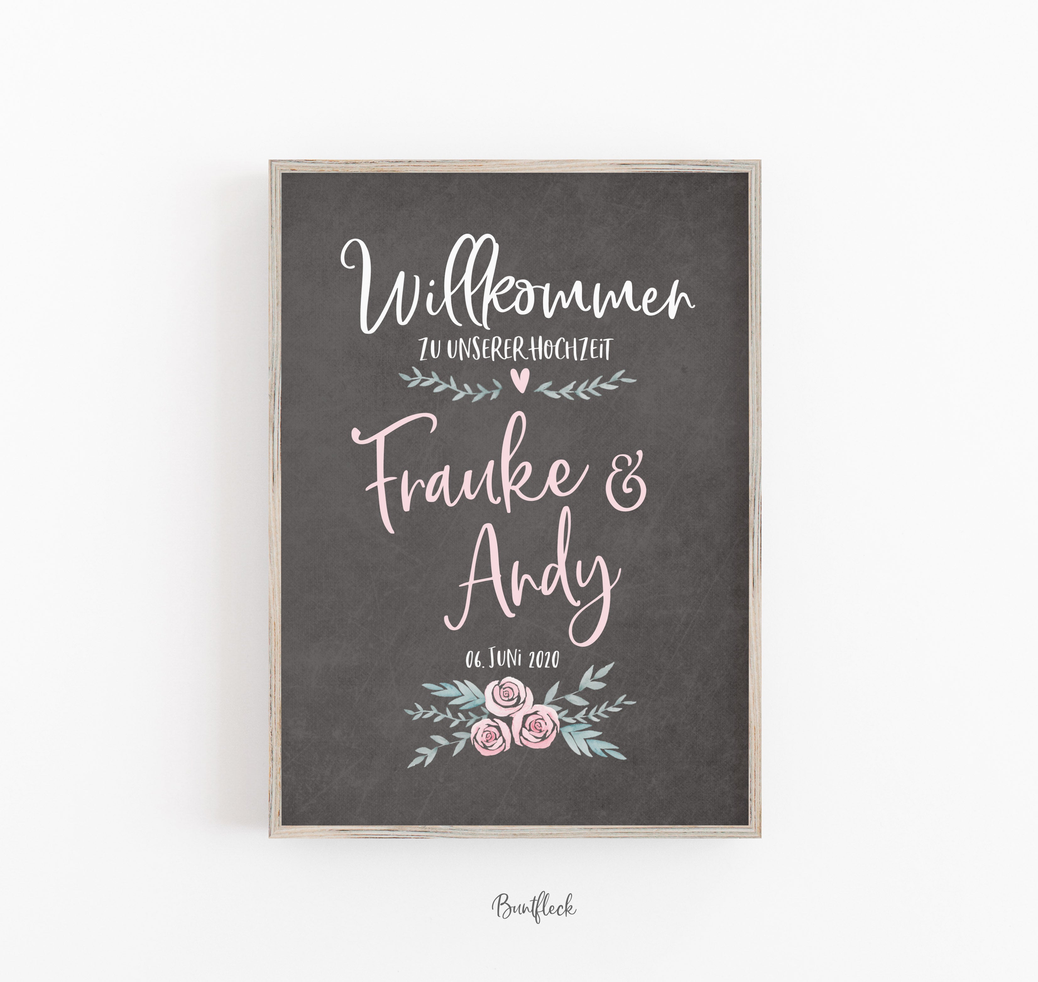 Hochzeitstafel / Willkommensschild- Pink Flowers
