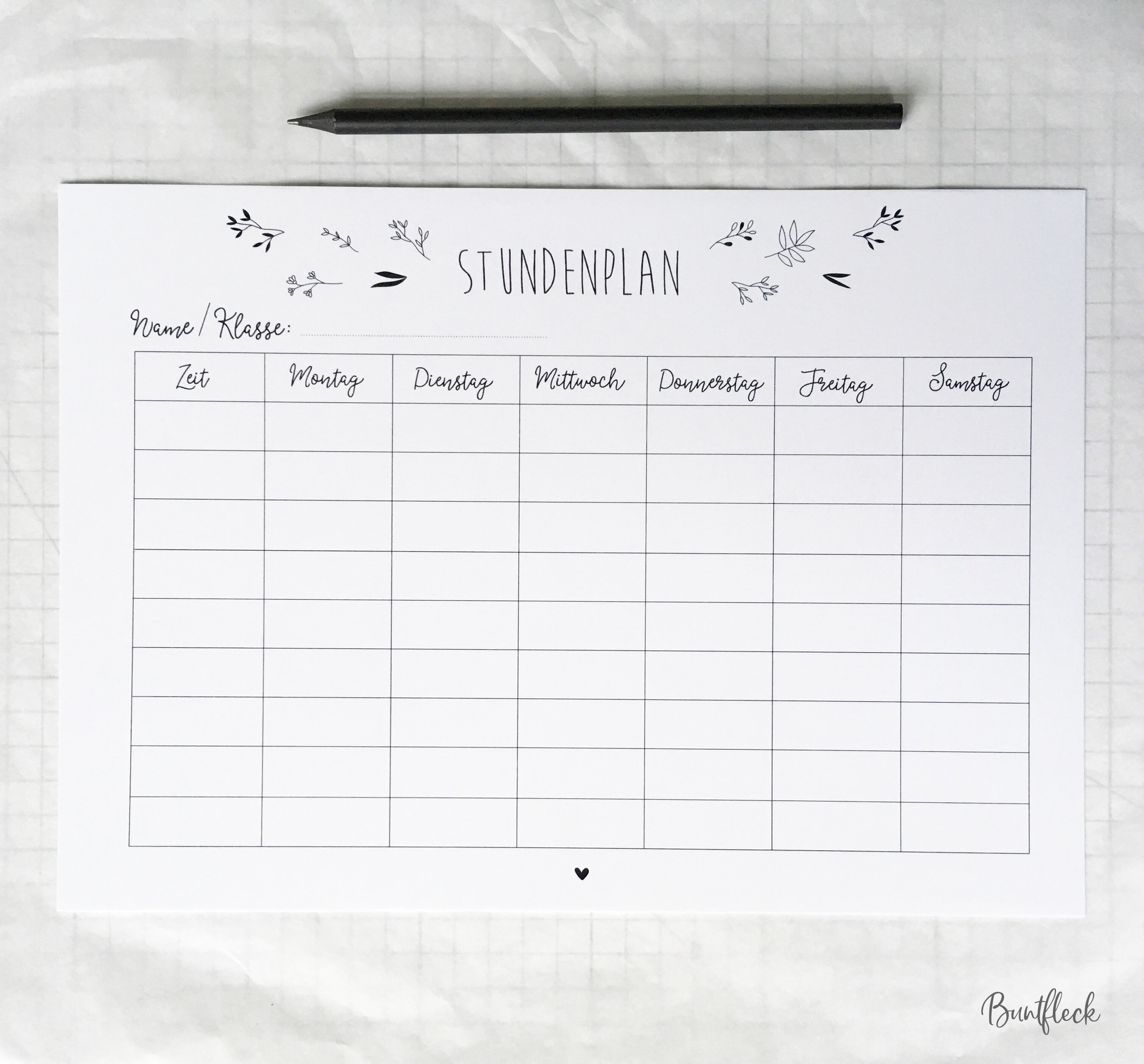 Stundenplan - der auch uns Mamas gefällt