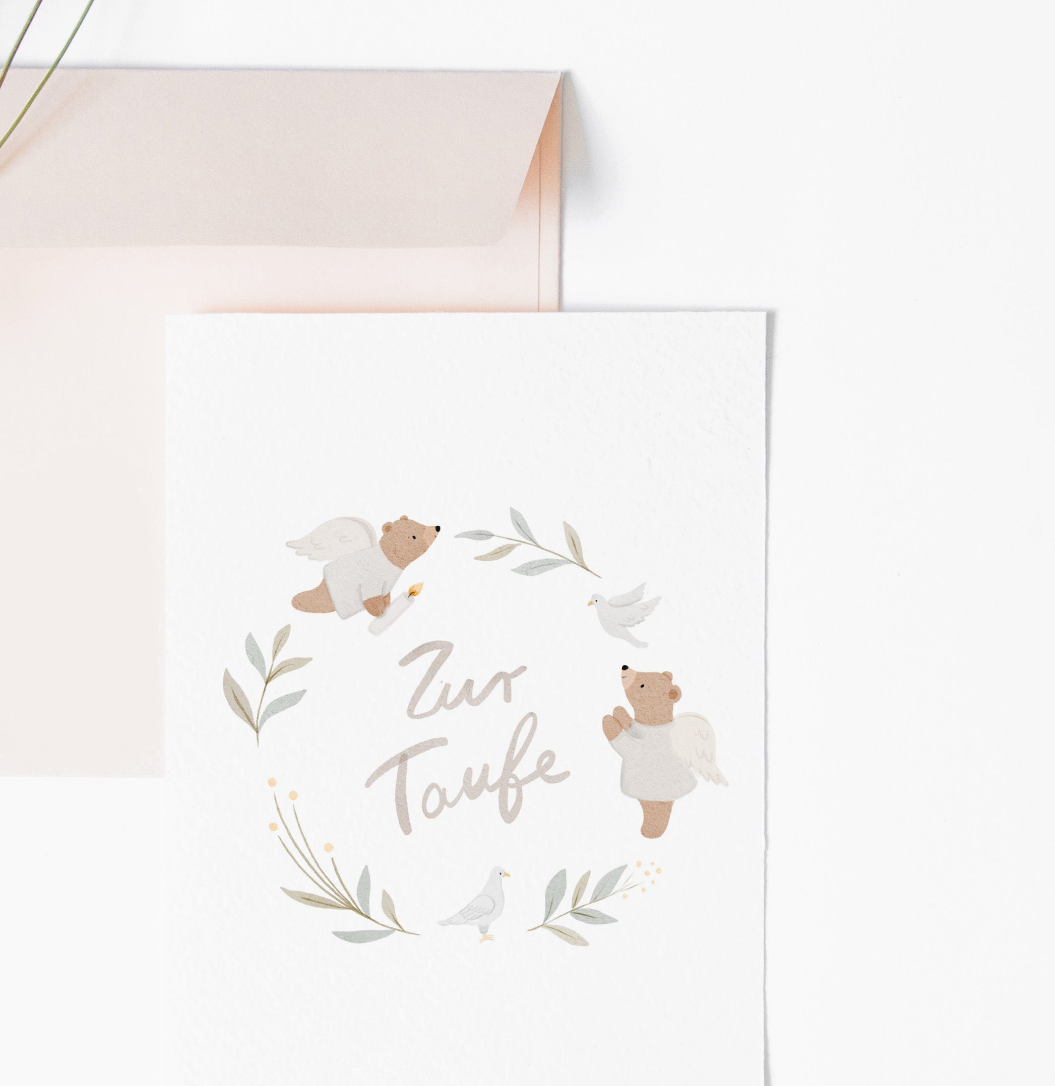 Karte/Postkarte/Grußkarte / Taufe - Kleine Engelchen