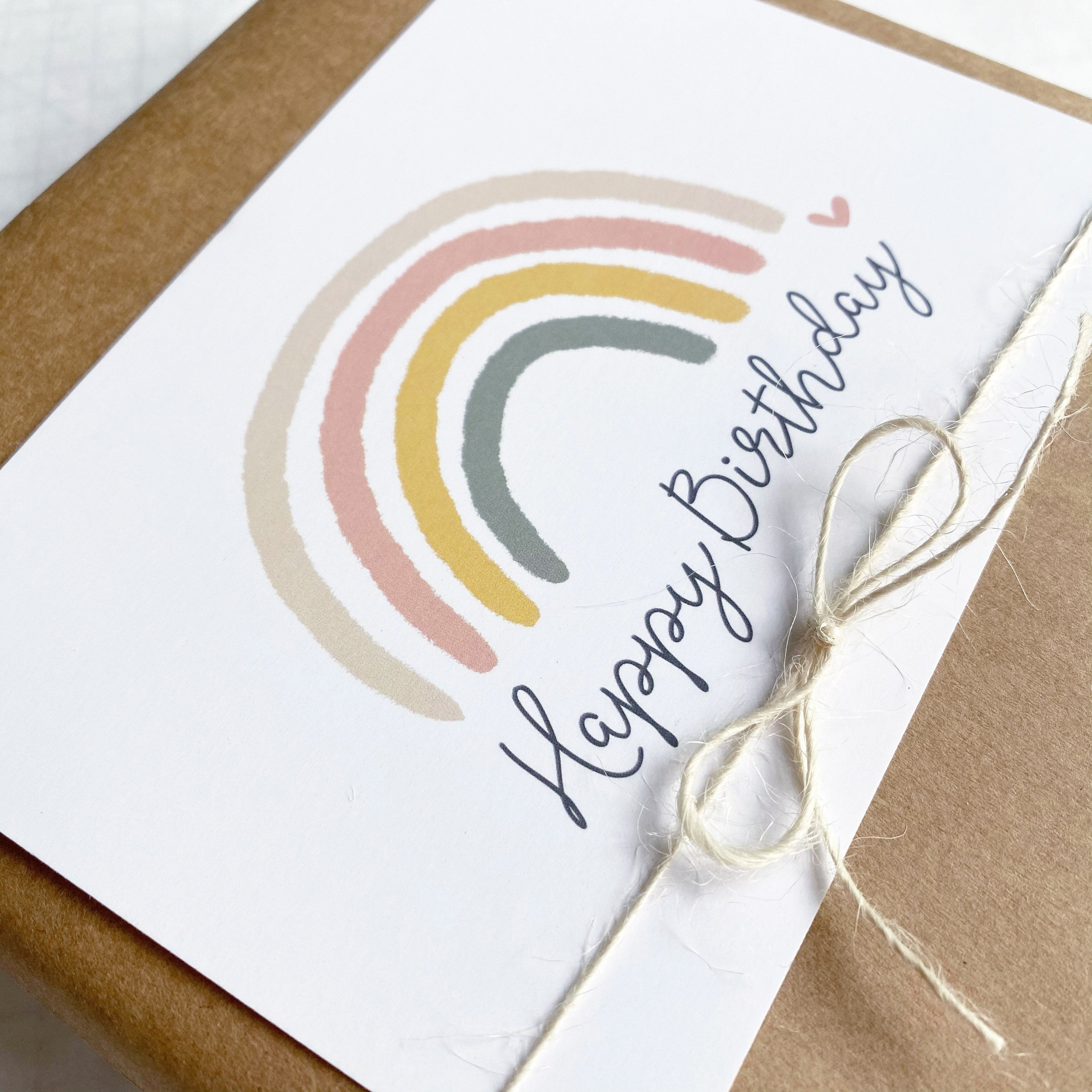 Karte/Postkarte - Regenbogen/Happy Birthday