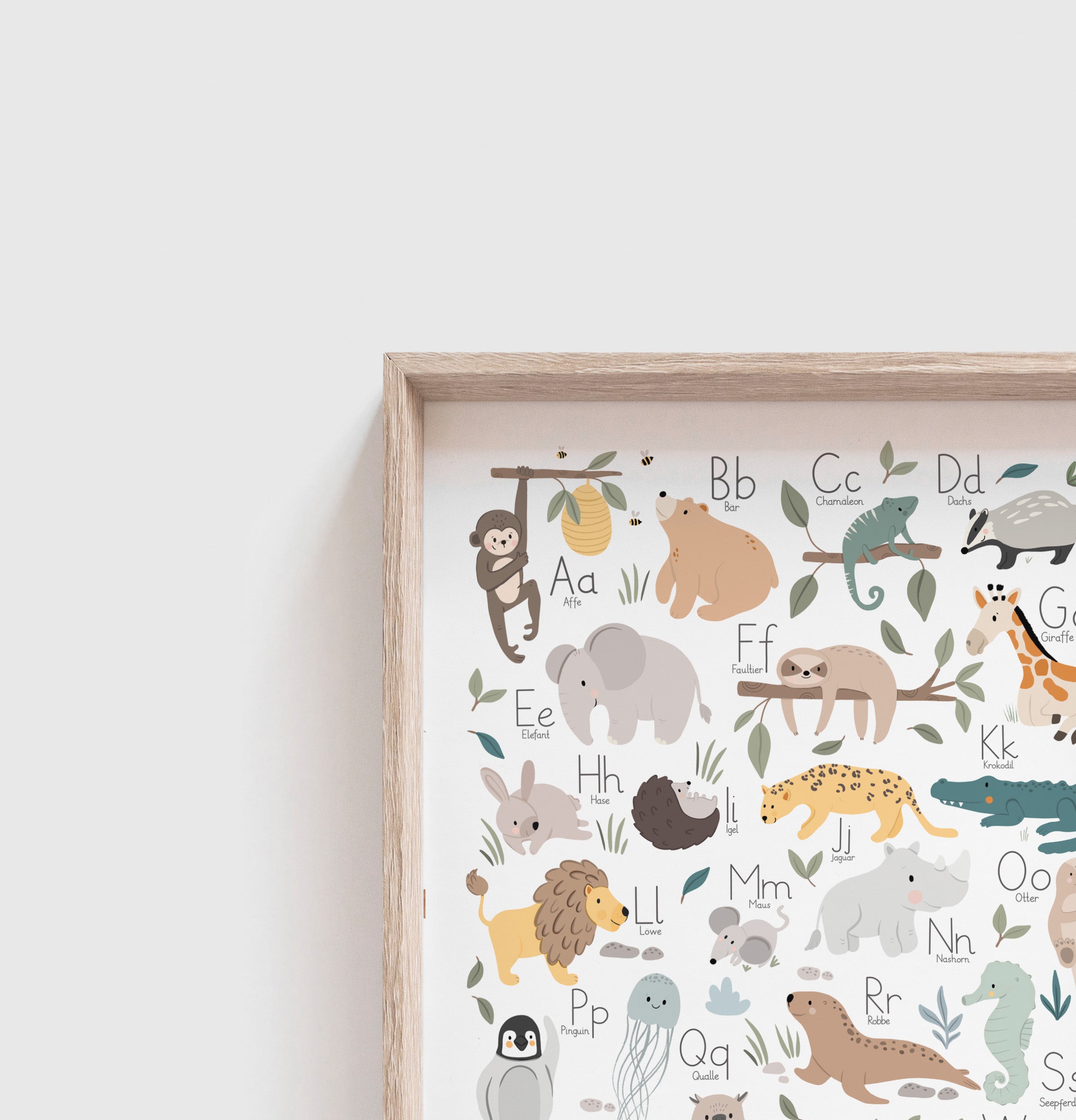 2 er Set Kunstdruck/Poster - ABC + Zahlen in bunt