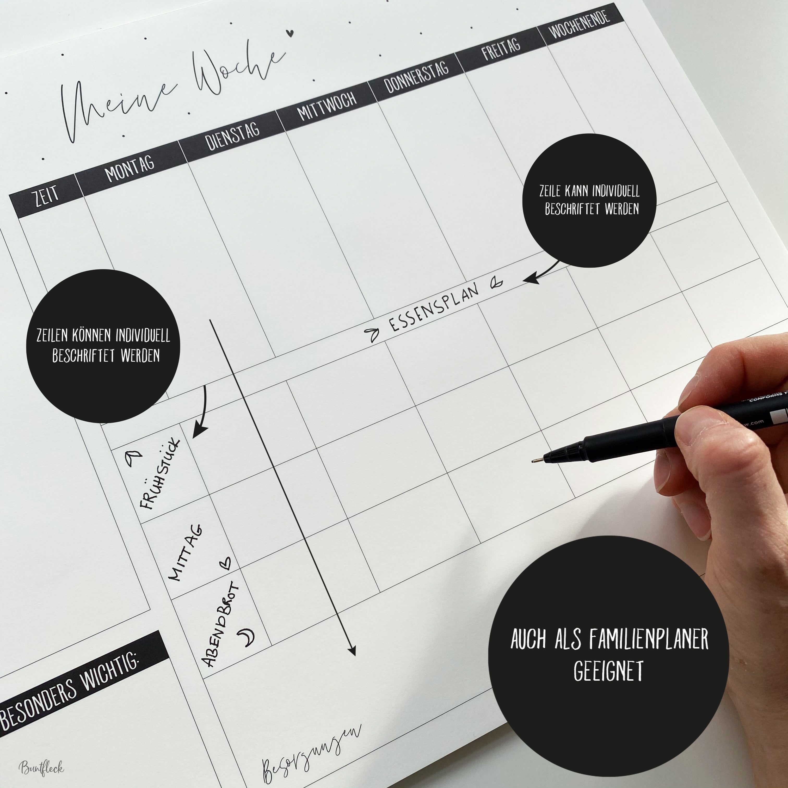 Desk pad - weekly planner/family planner