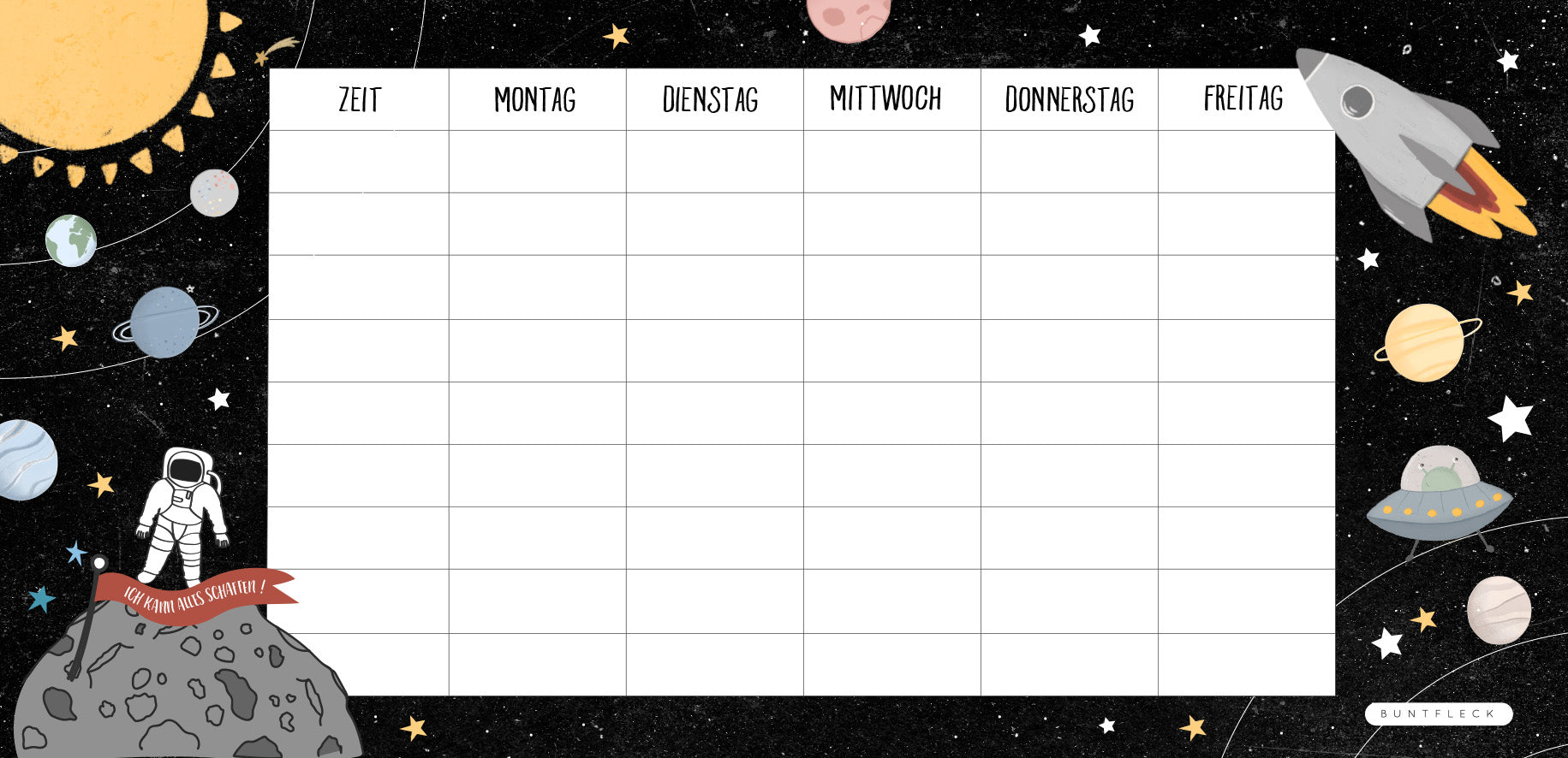 MINI - STUNDENPLAN FÜR DIE FEDERMAPPE Cosmos