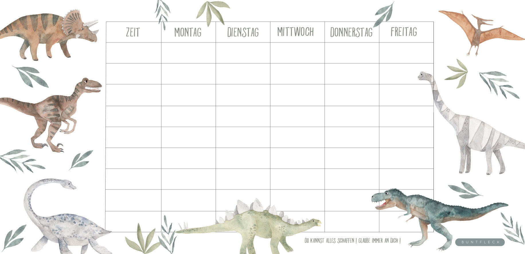 MINI - STUNDENPLAN FÜR DIE FEDERMAPPE mit Dinos