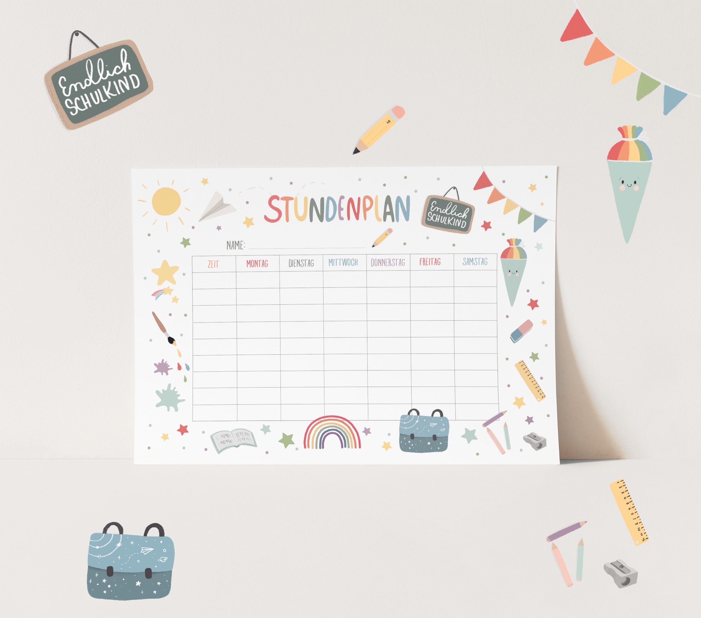 Stundenplan - Doodle bunt