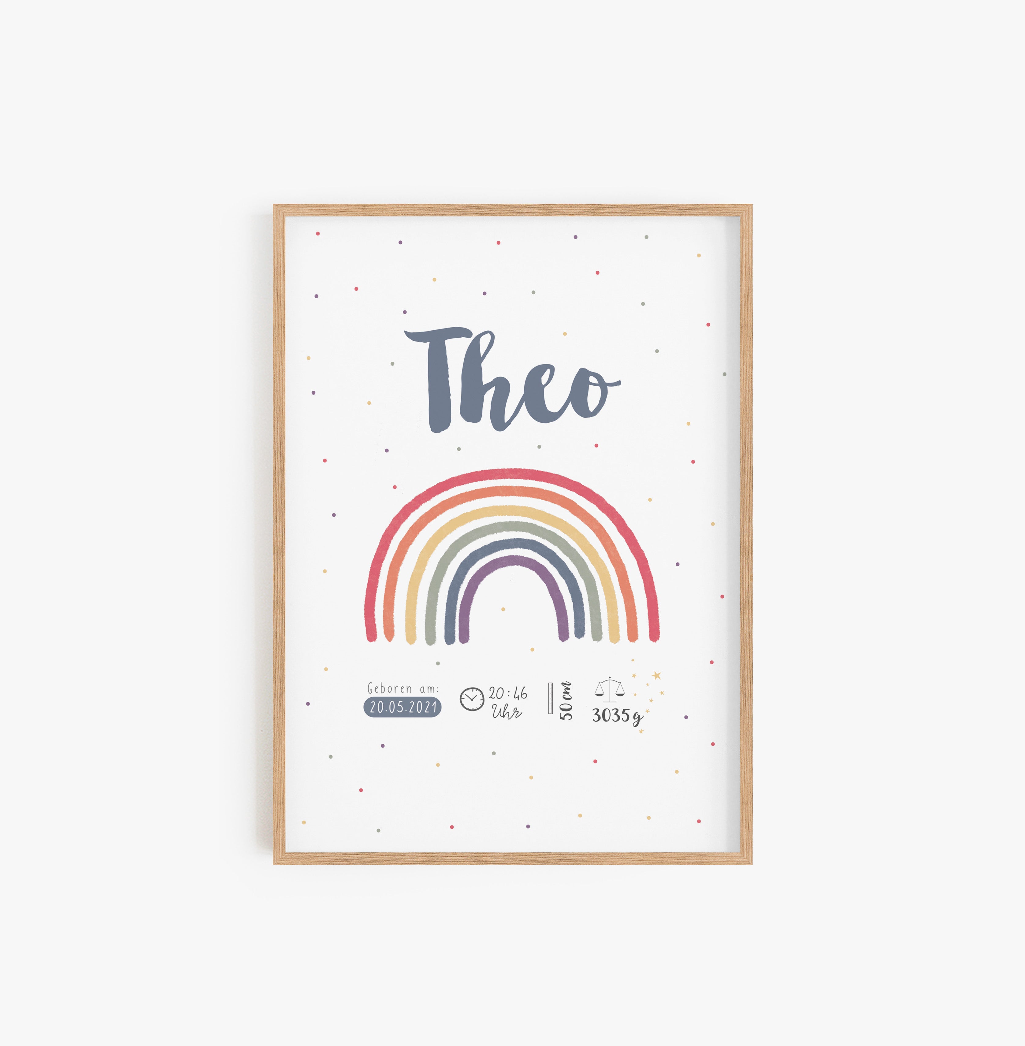 Art print/poster/birth announcement/birth picture - Rainbow