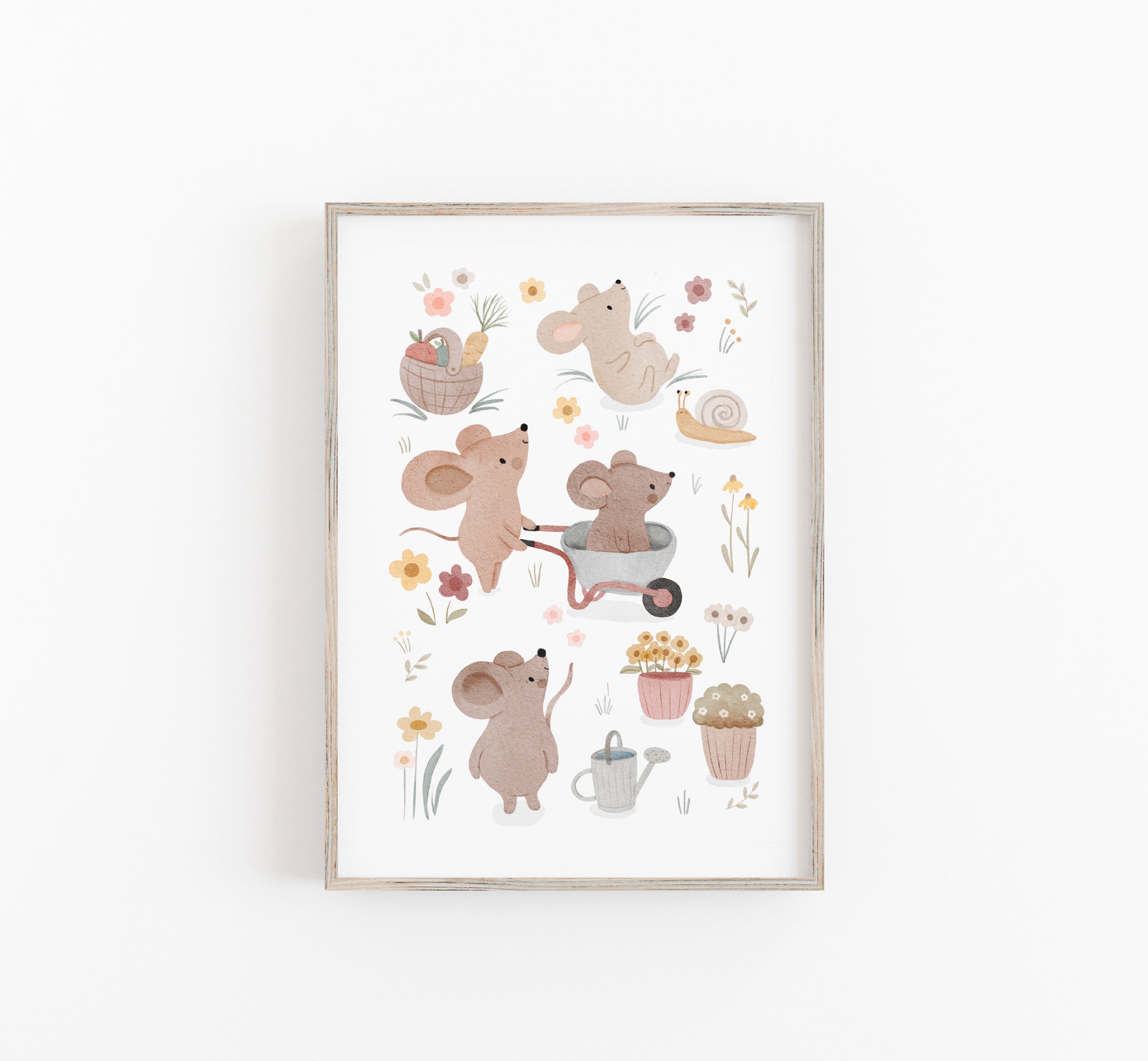 Print/Kunstdruck mit süßen Mäusen