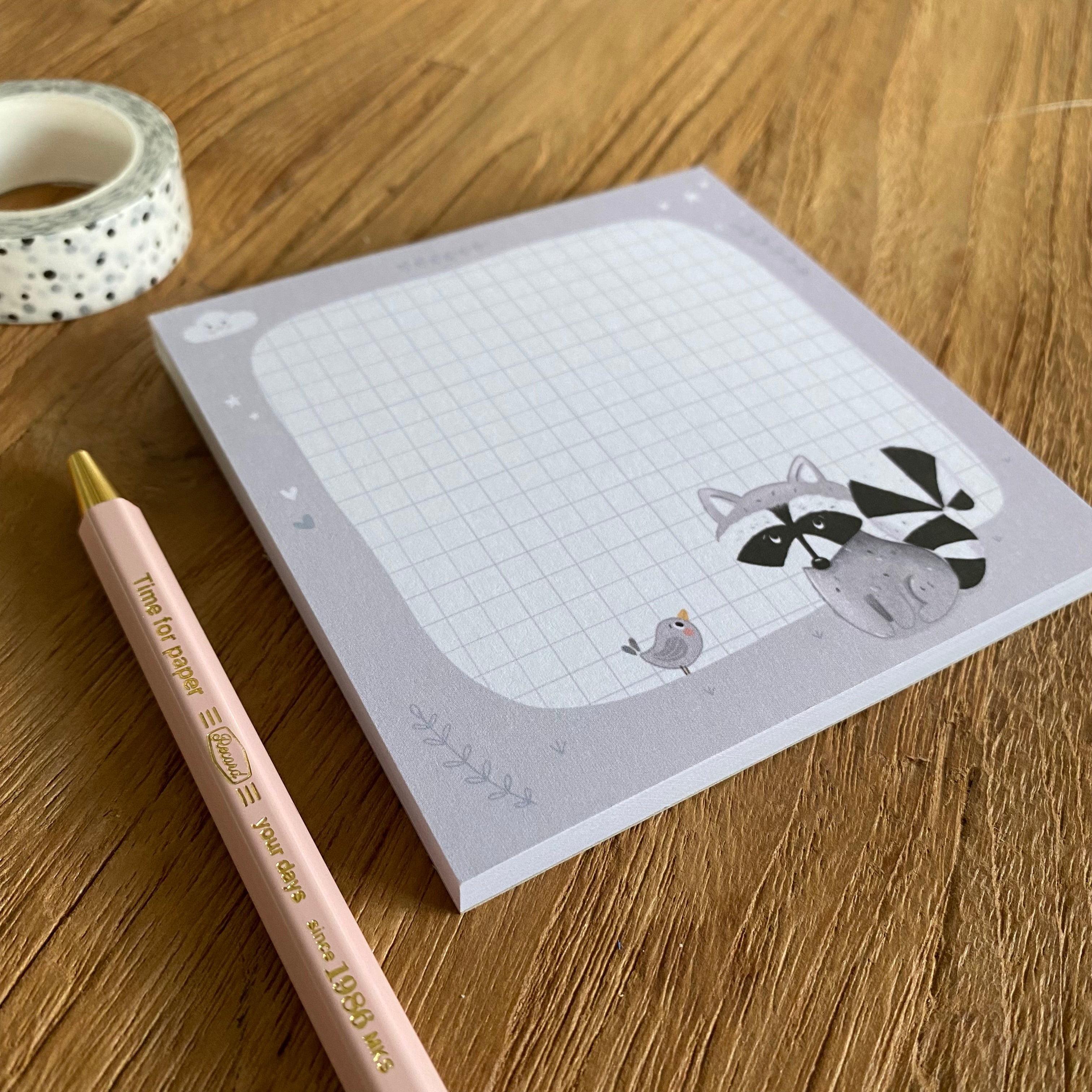 Notizblock / Memopad - Waschbär