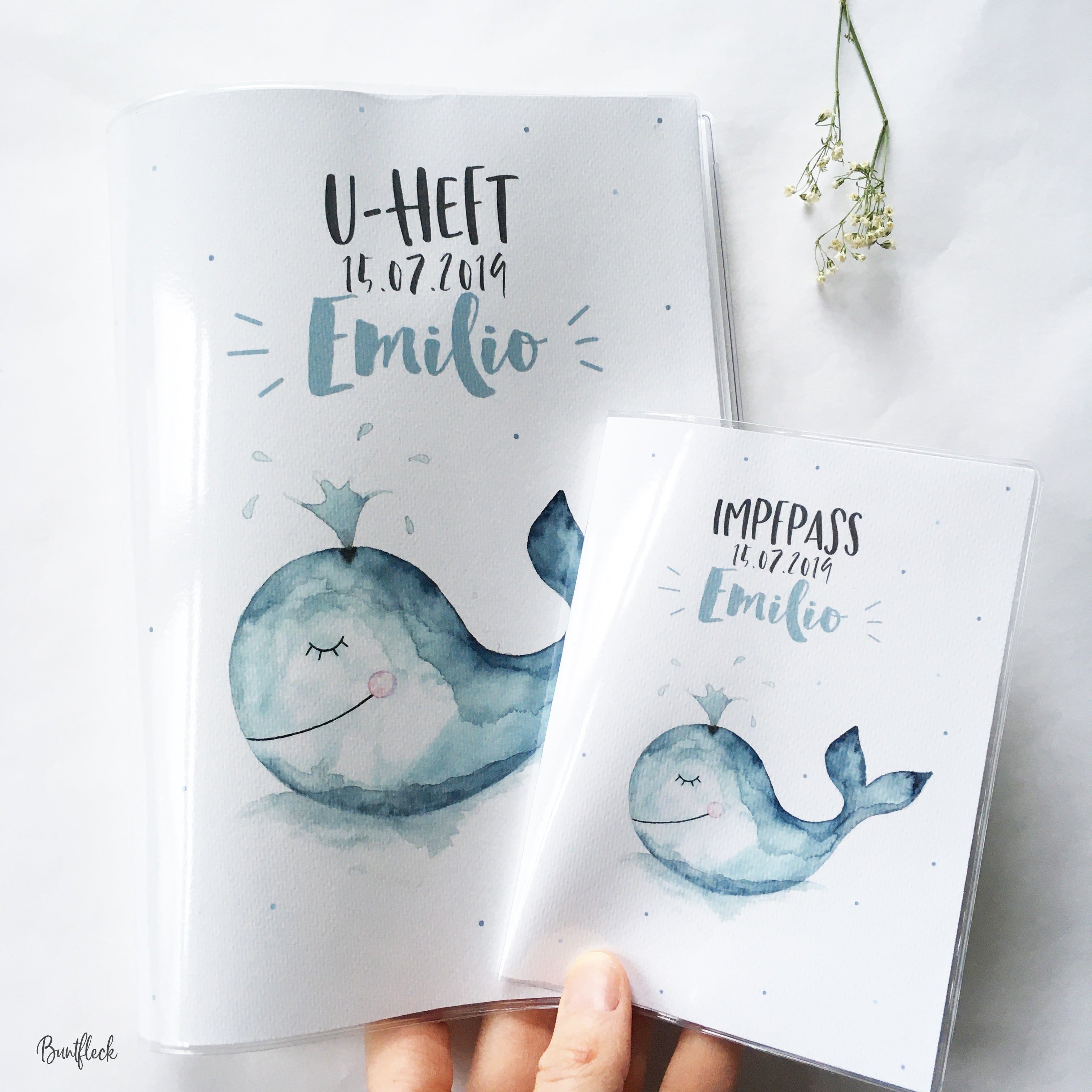 U-Hefthülle & Impfpasshülle - Kleiner Wal