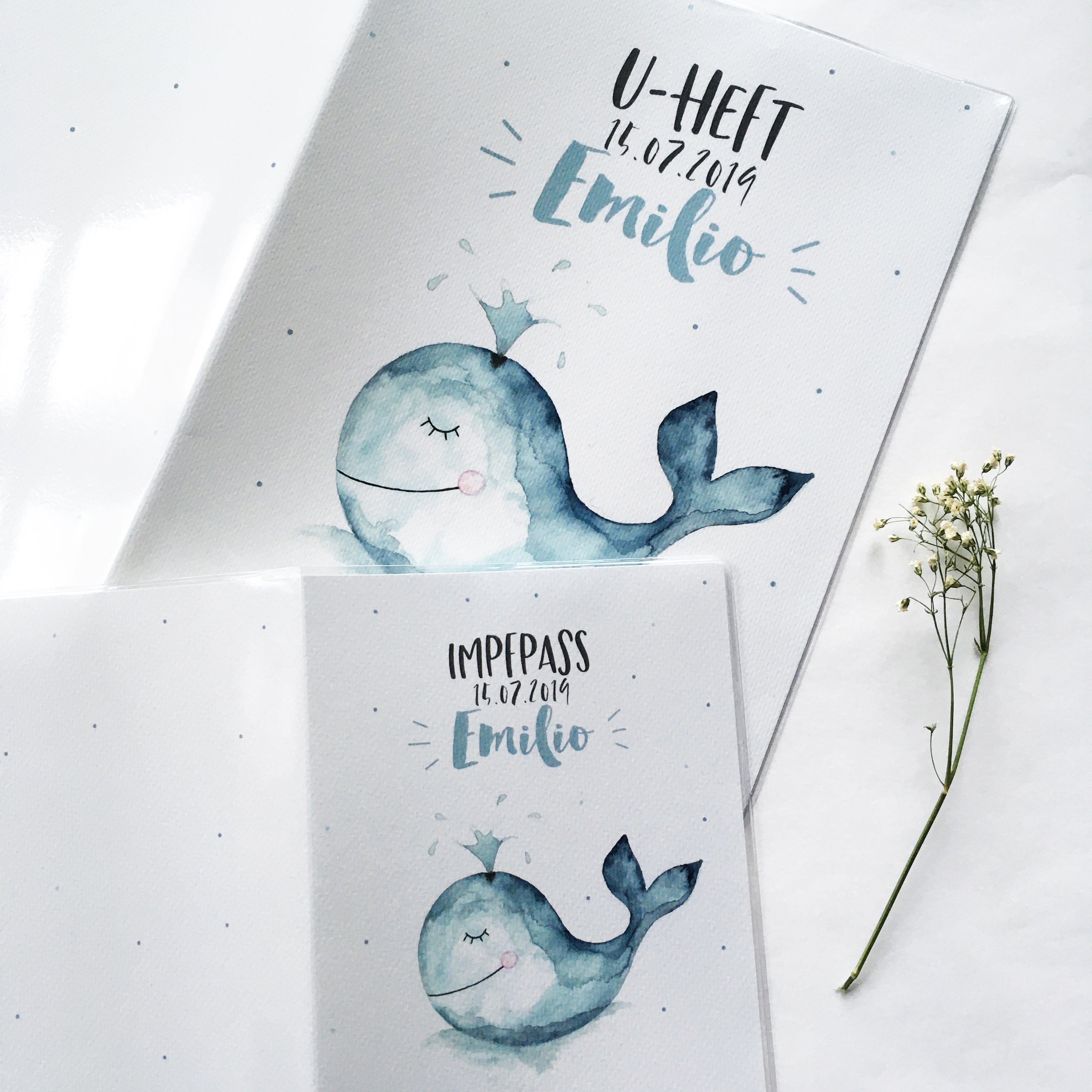U-Hefthülle & Impfpasshülle - Kleiner Wal