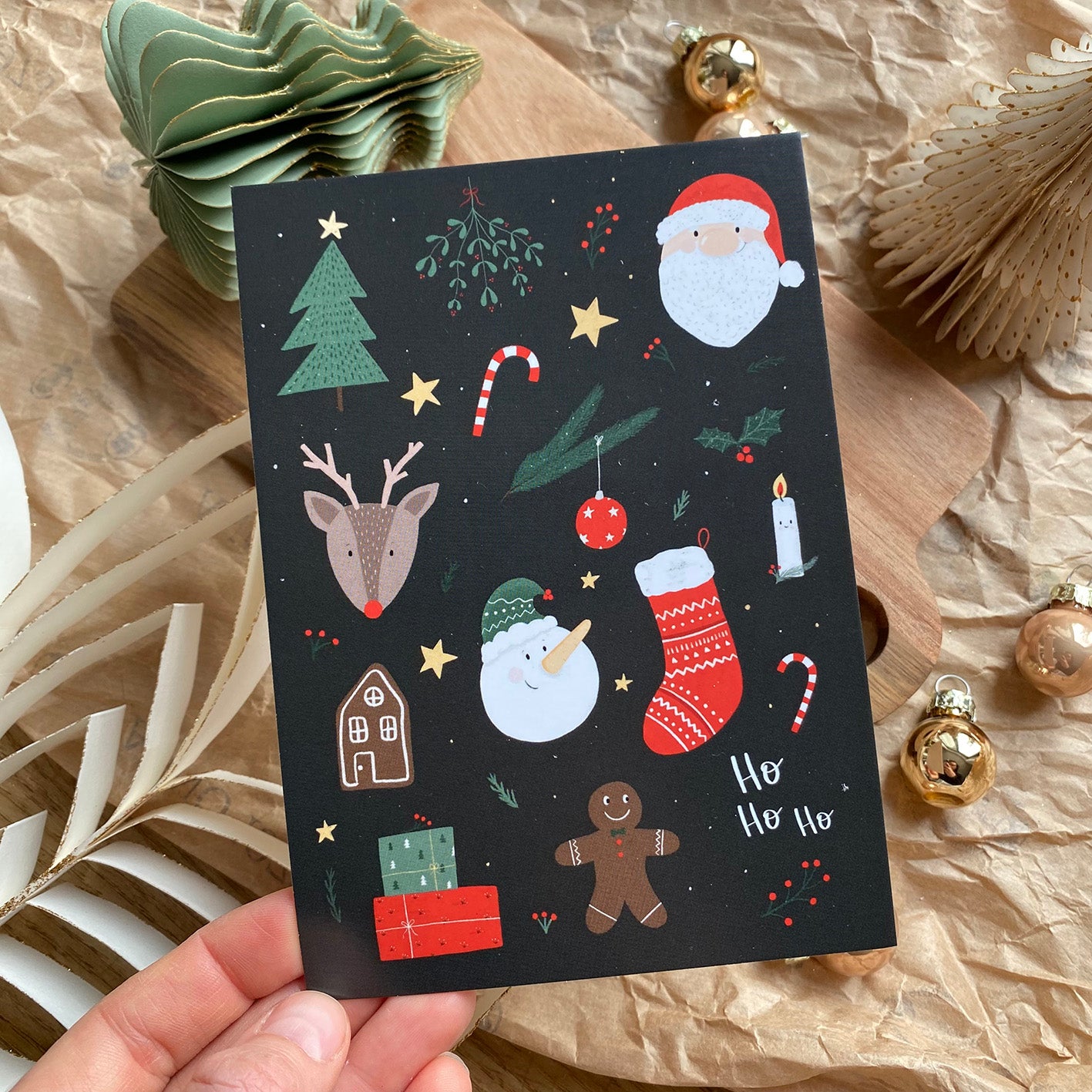 Card / Postcard - Christmas Doodle