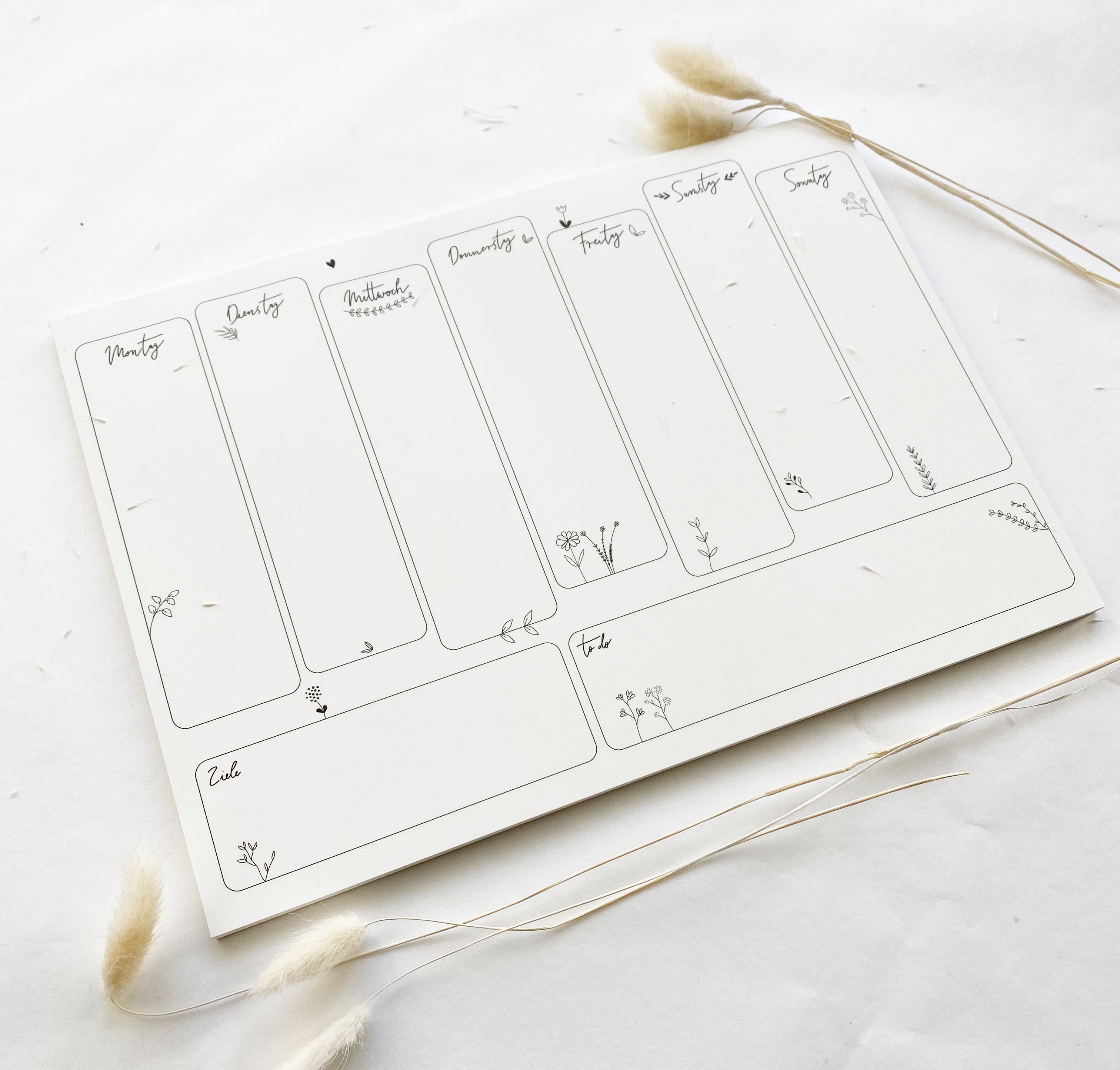 Wochenplaner / Notizblock - Blümchen