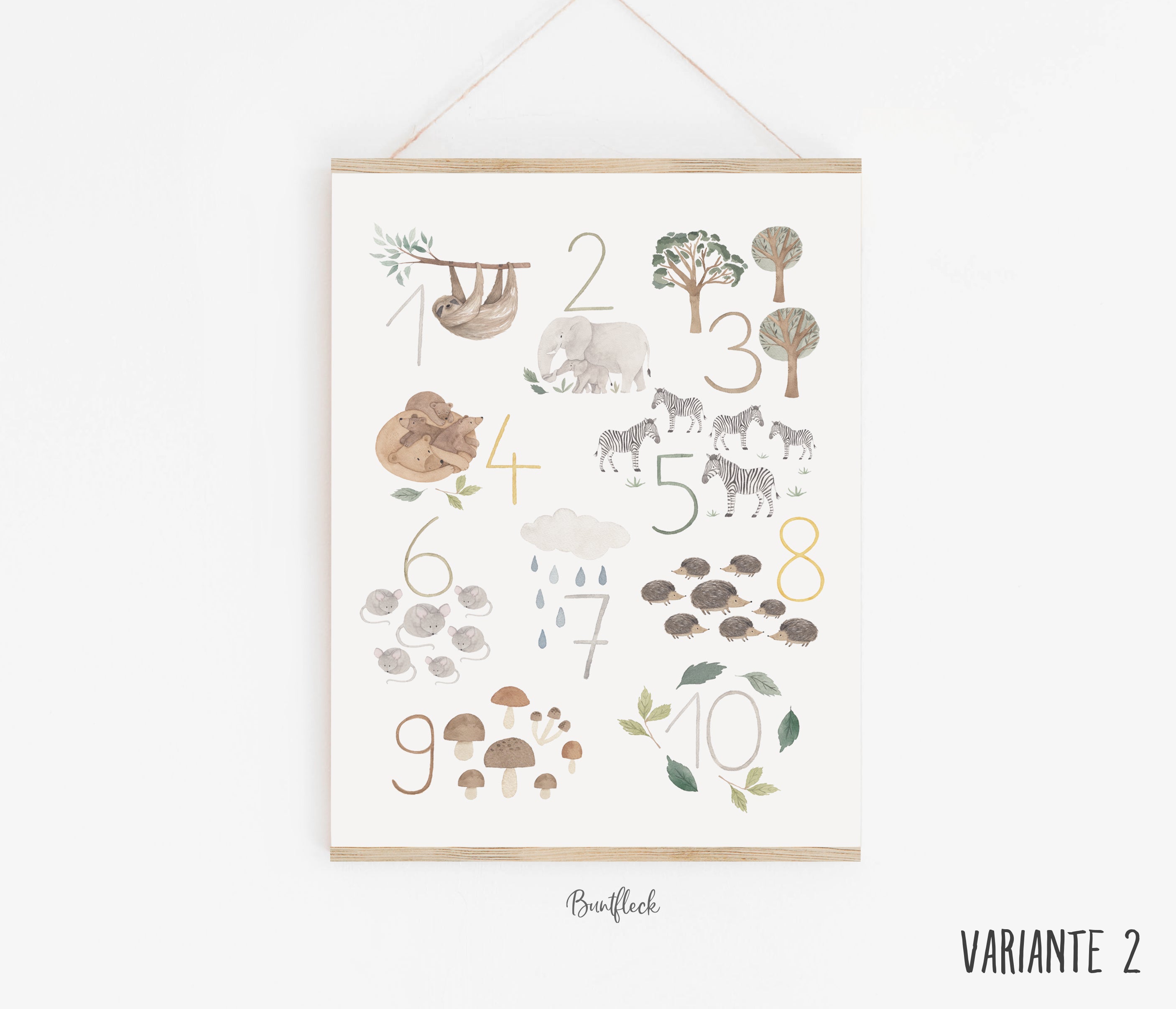 Kunstdruck/Poster - Zahlenposter / ABC / Schule / Lernen